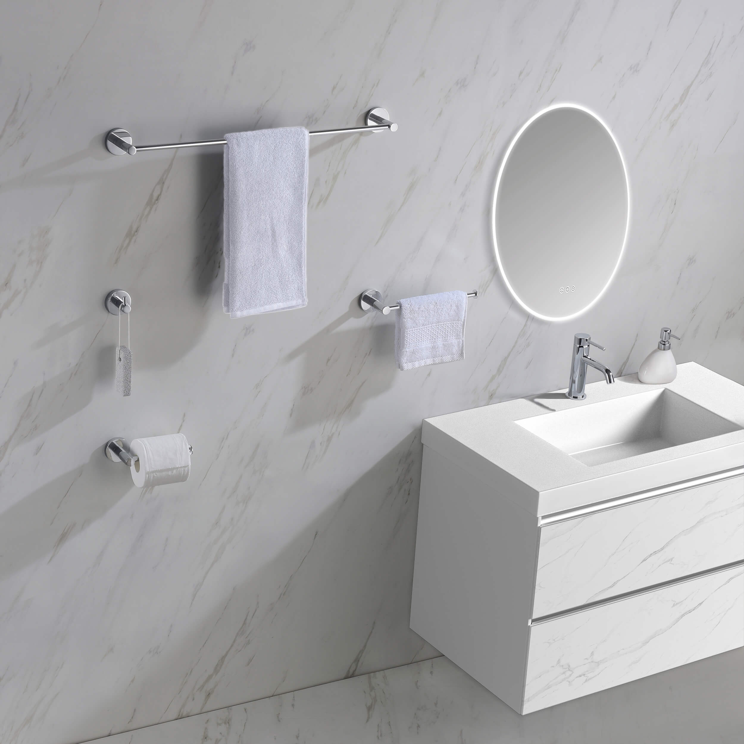 Halo 5 Piece Bathroom Hardware Set 1