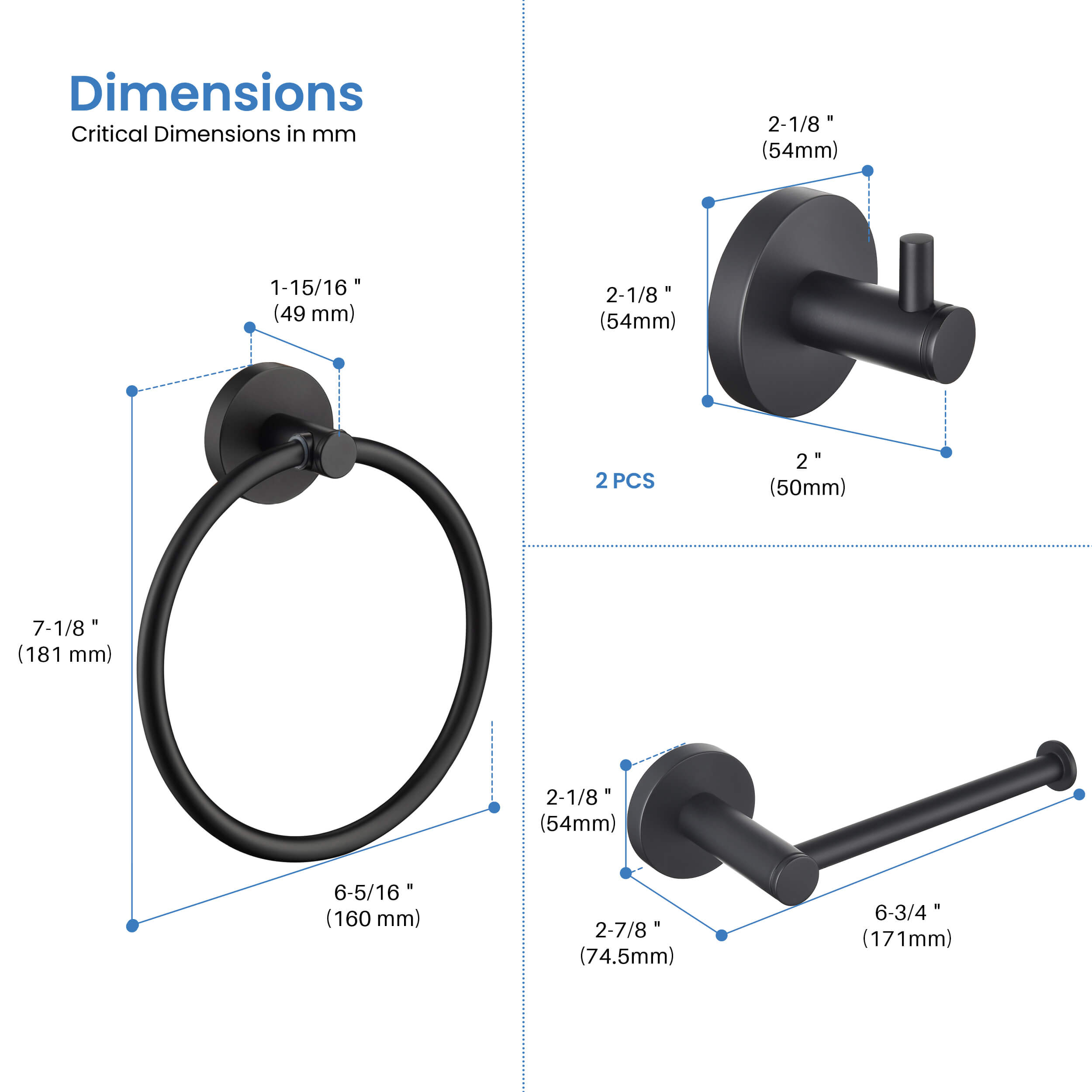 Halo 4-Piece Bathroom Hardware Set 2