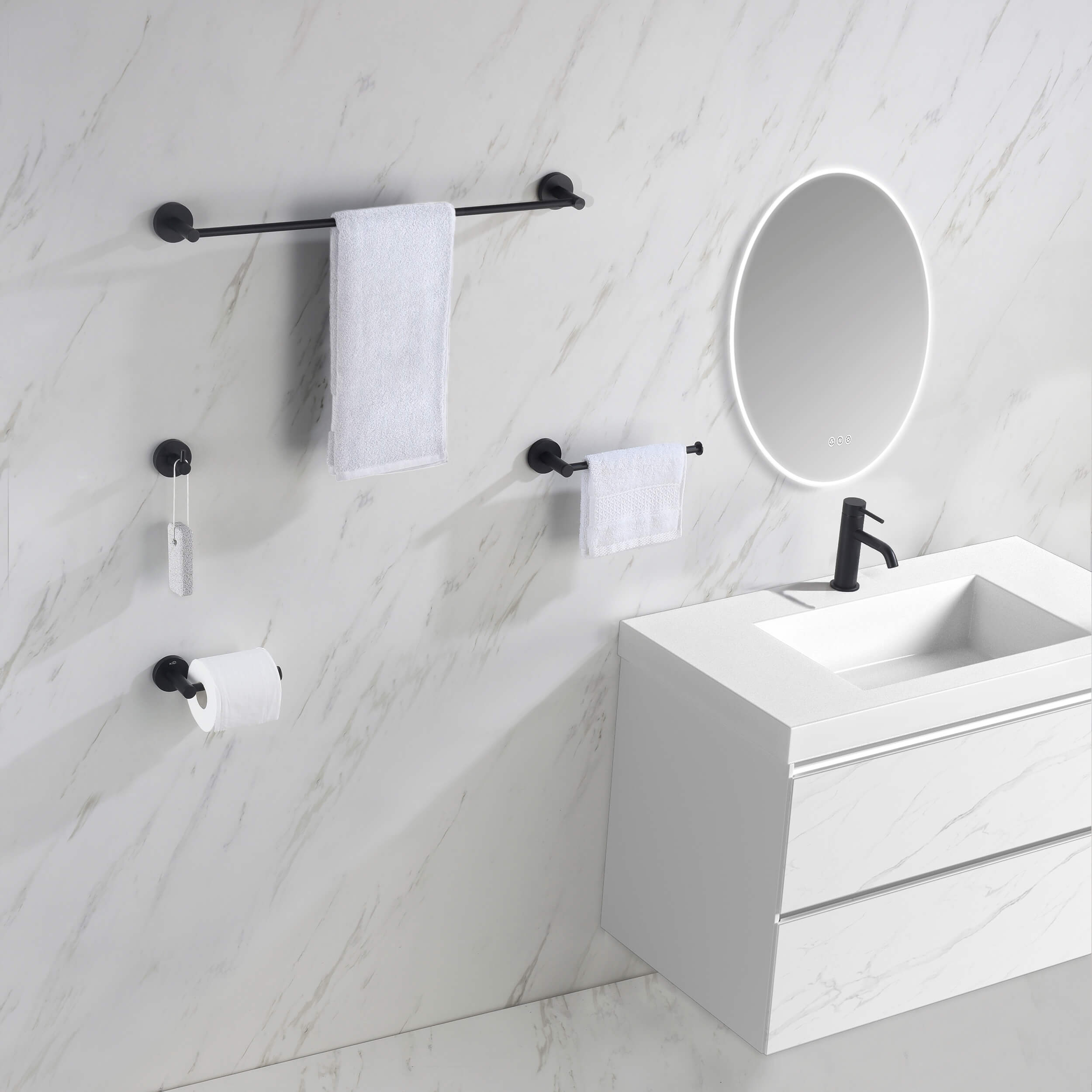 Halo 5 Piece Bathroom Hardware Set 1