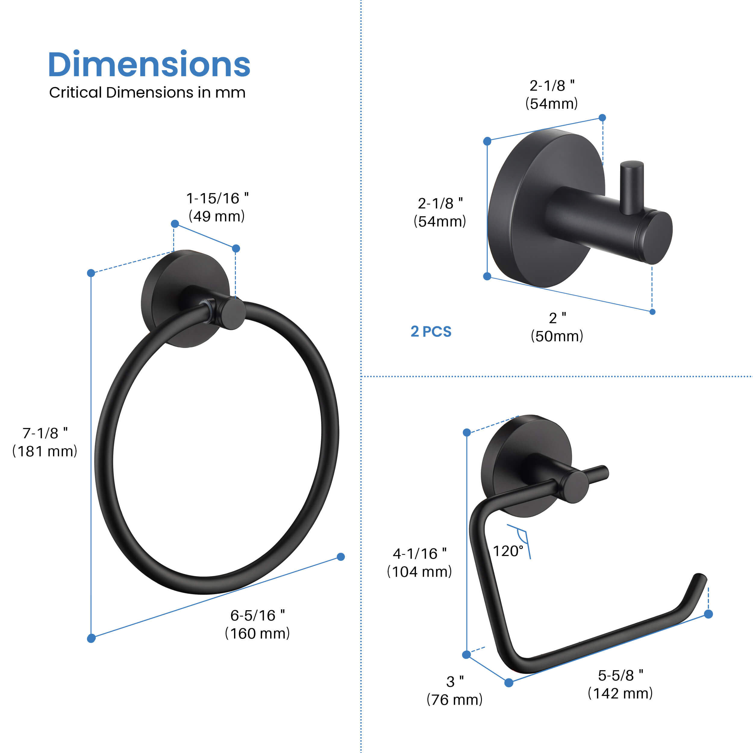 Halo 4-Piece Bathroom Hardware Set 3