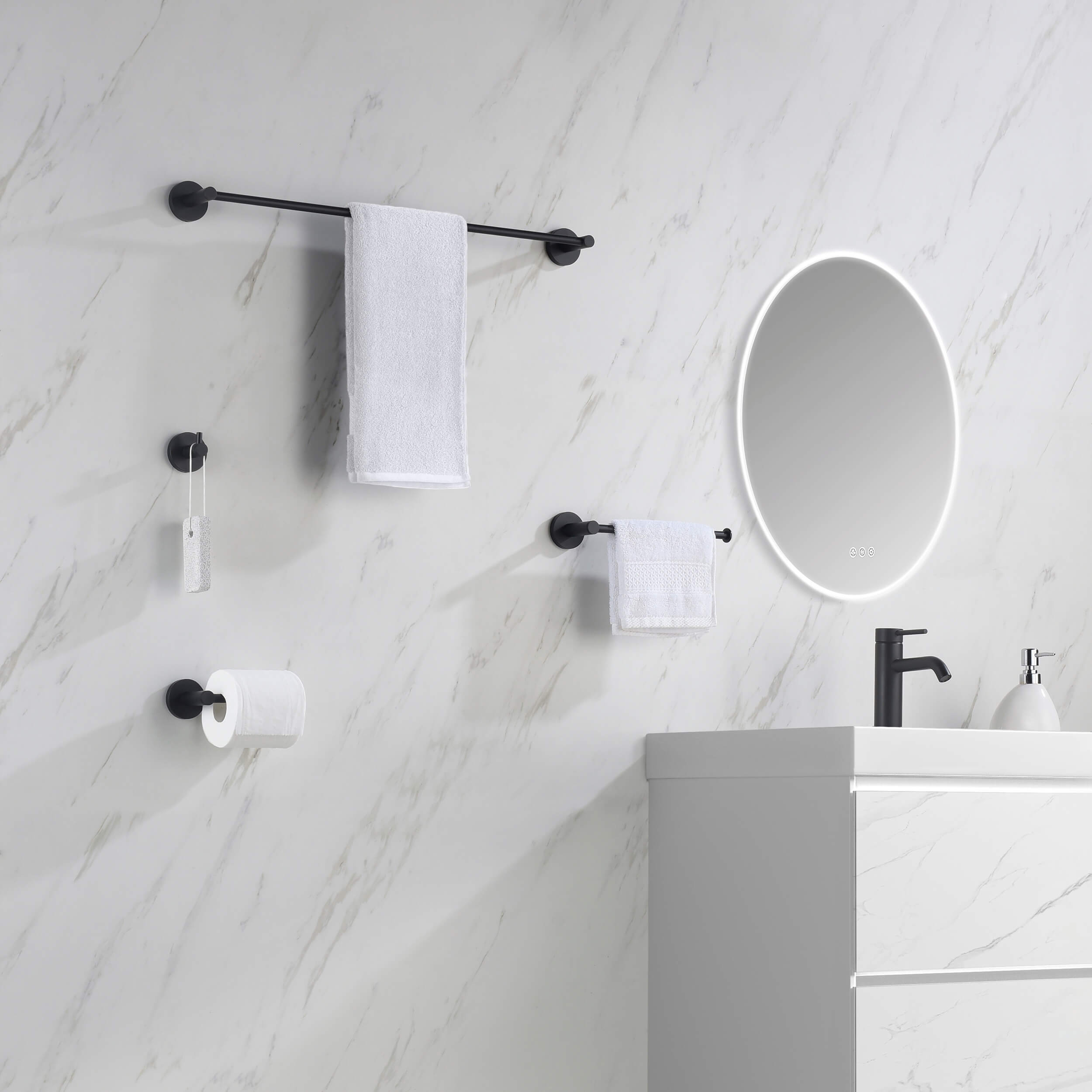 Halo 5 Piece Bathroom Hardware Set 1
