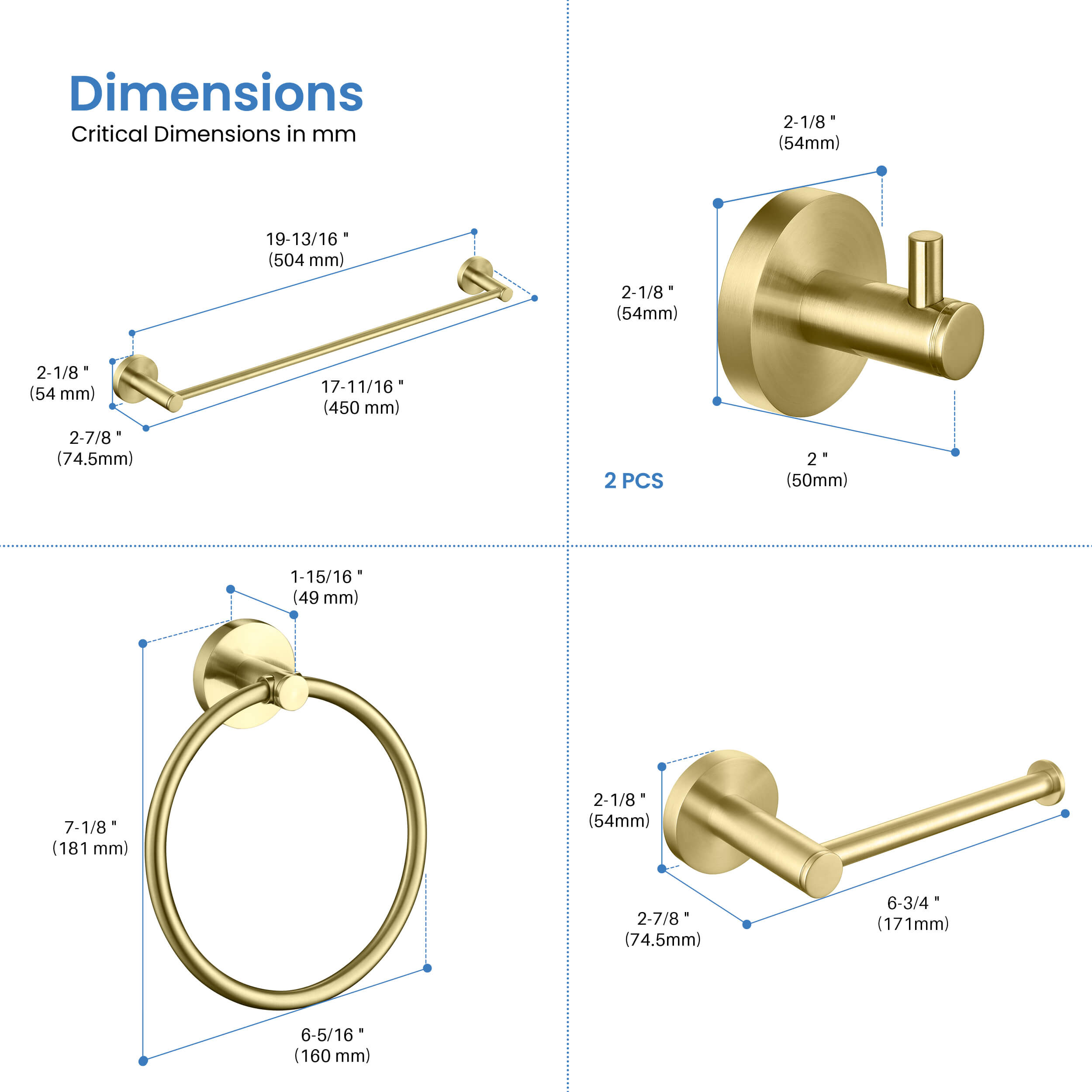 Halo 5 Piece Bathroom Hardware Set 4