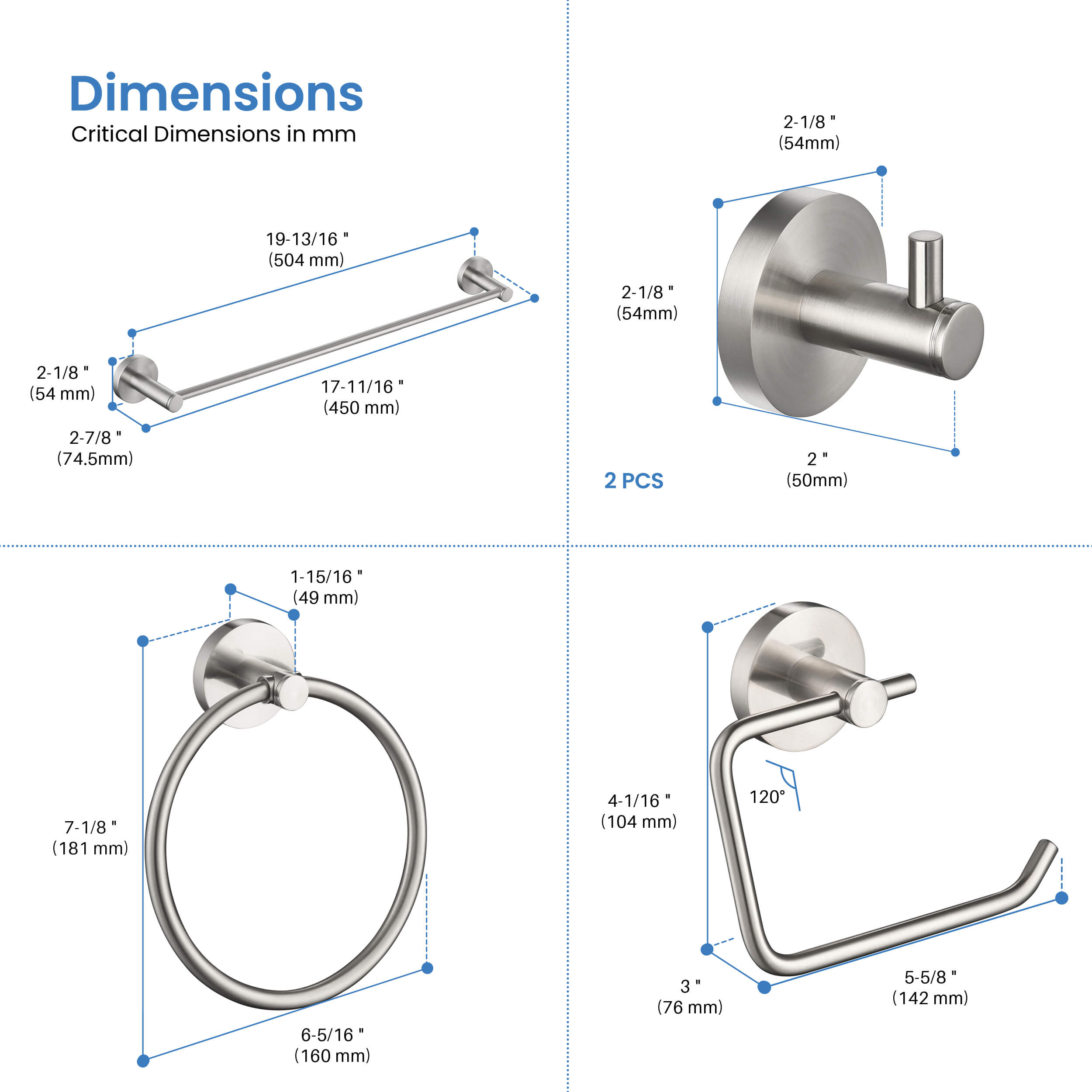 Halo 5 Piece Bathroom Hardware Set 5
