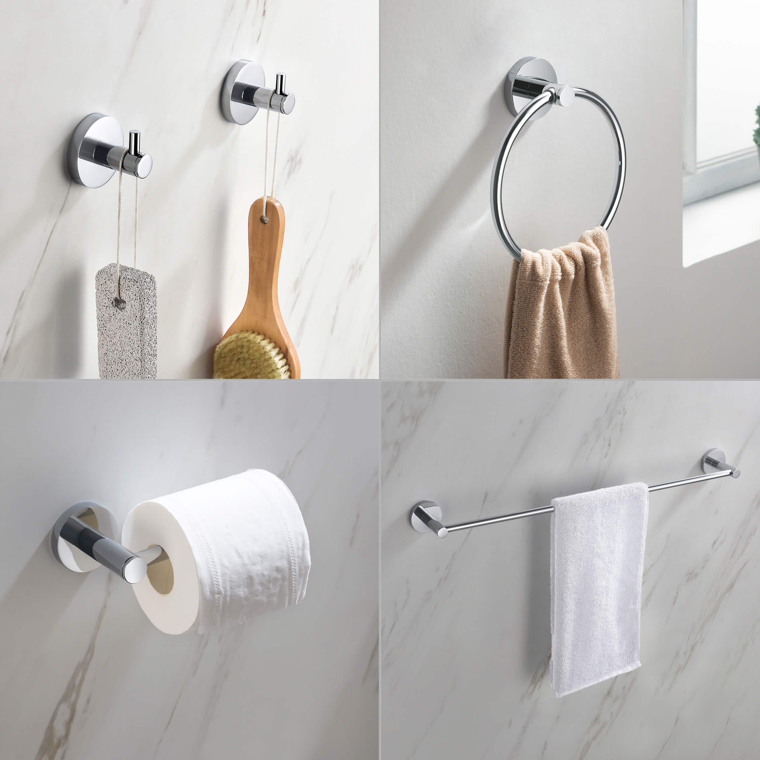 Halo 5 Piece Bathroom Hardware Set 2