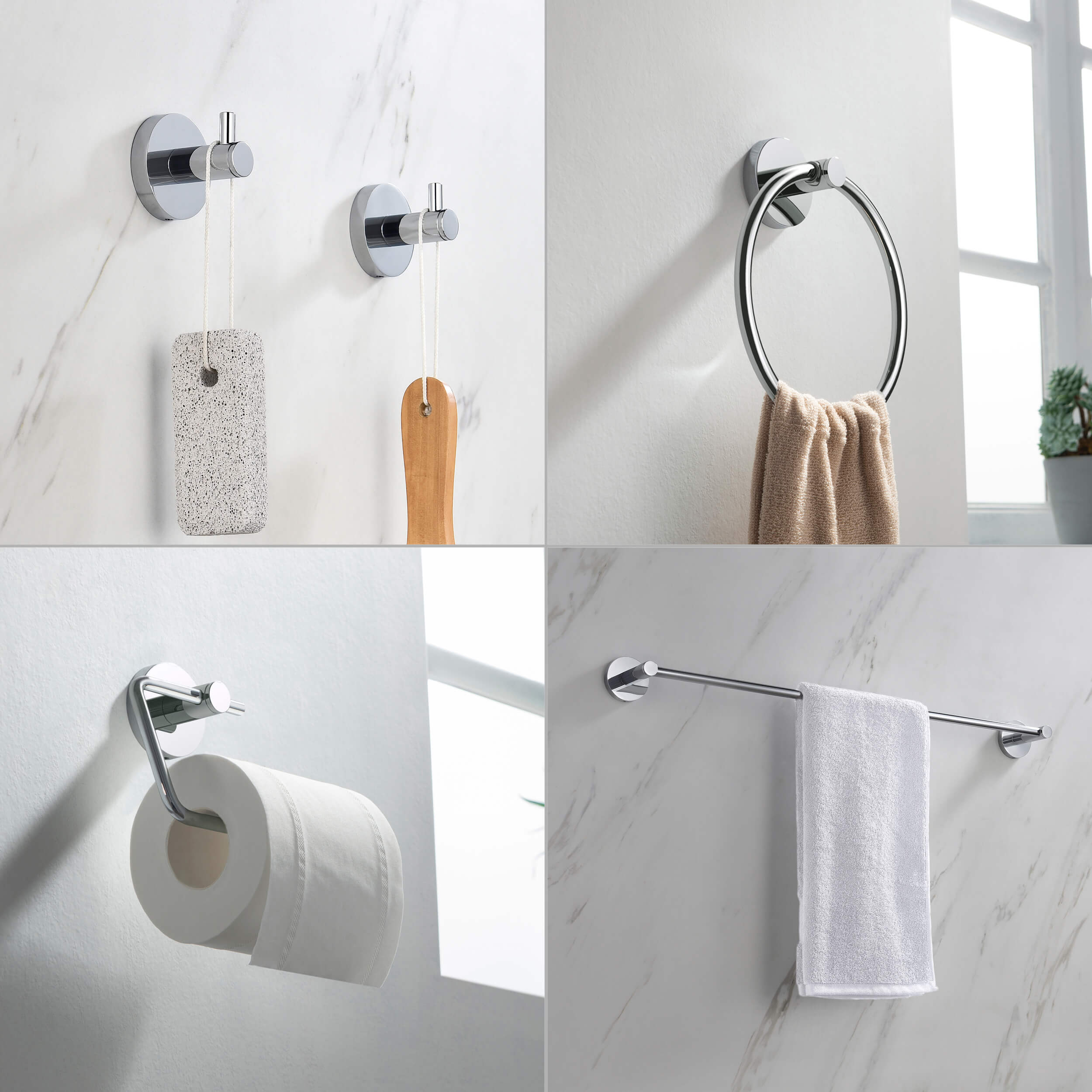 Halo 5 Piece Bathroom Hardware Set 3