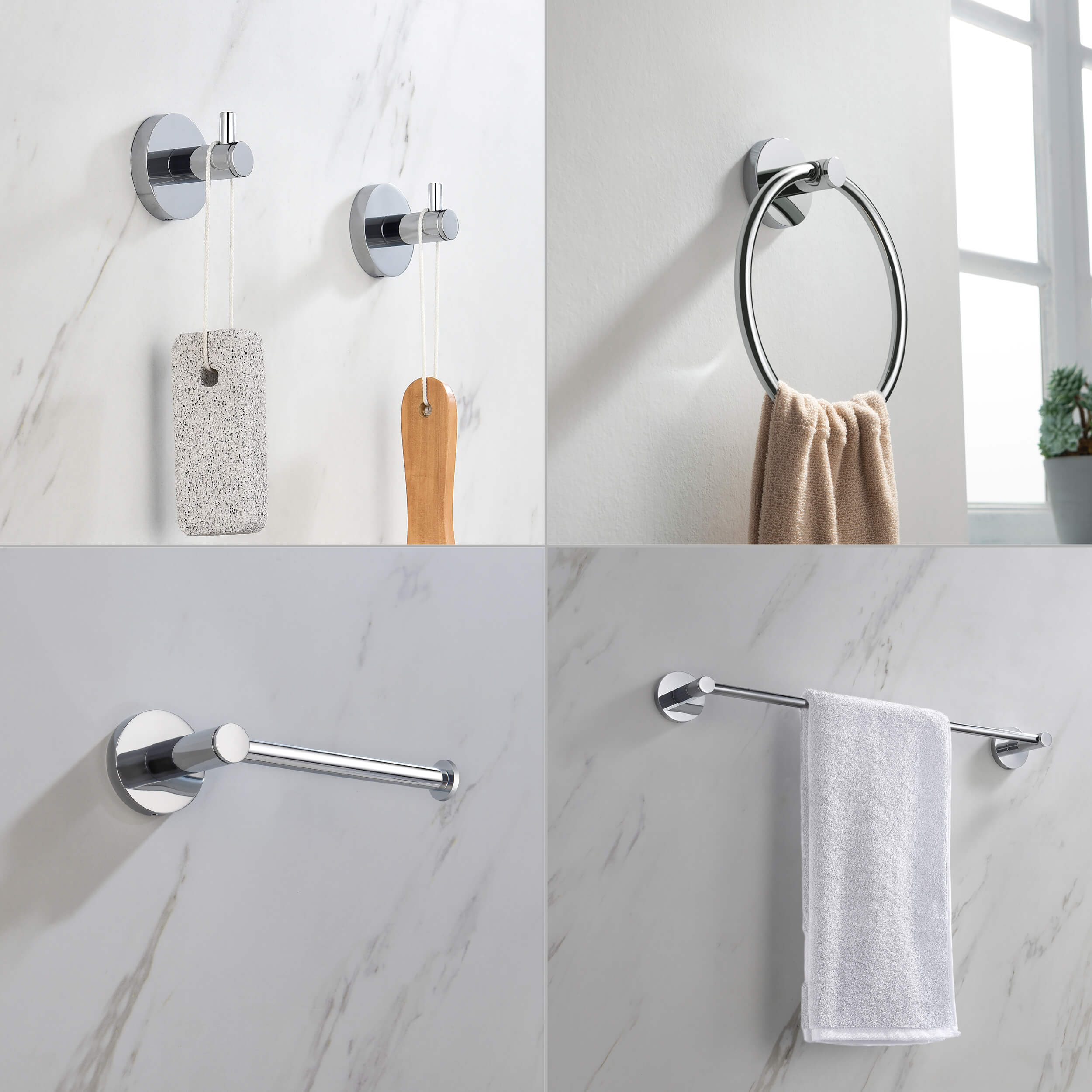 Halo 5 Piece Bathroom Hardware Set 4