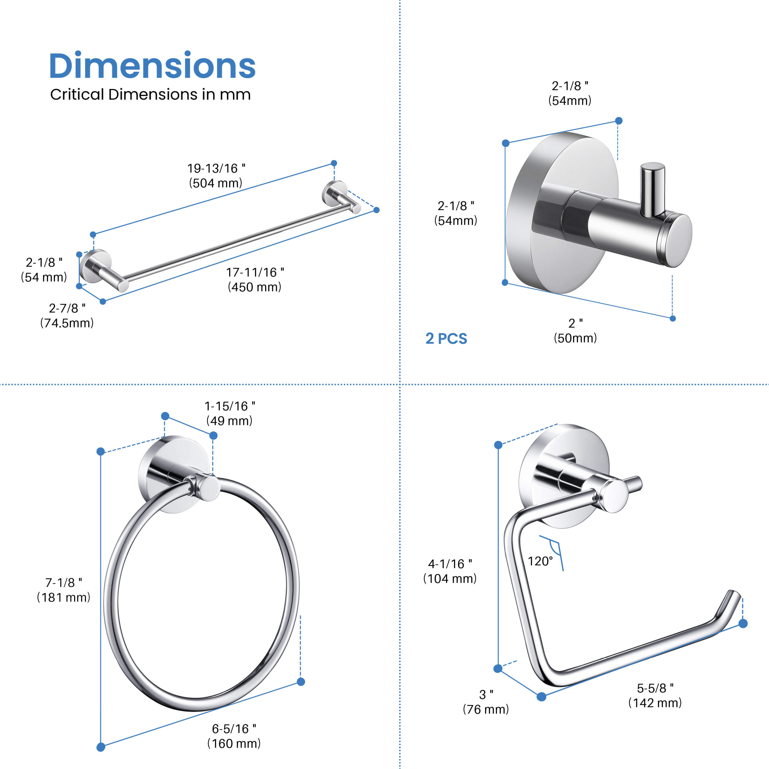Halo 5 Piece Bathroom Hardware Set 5
