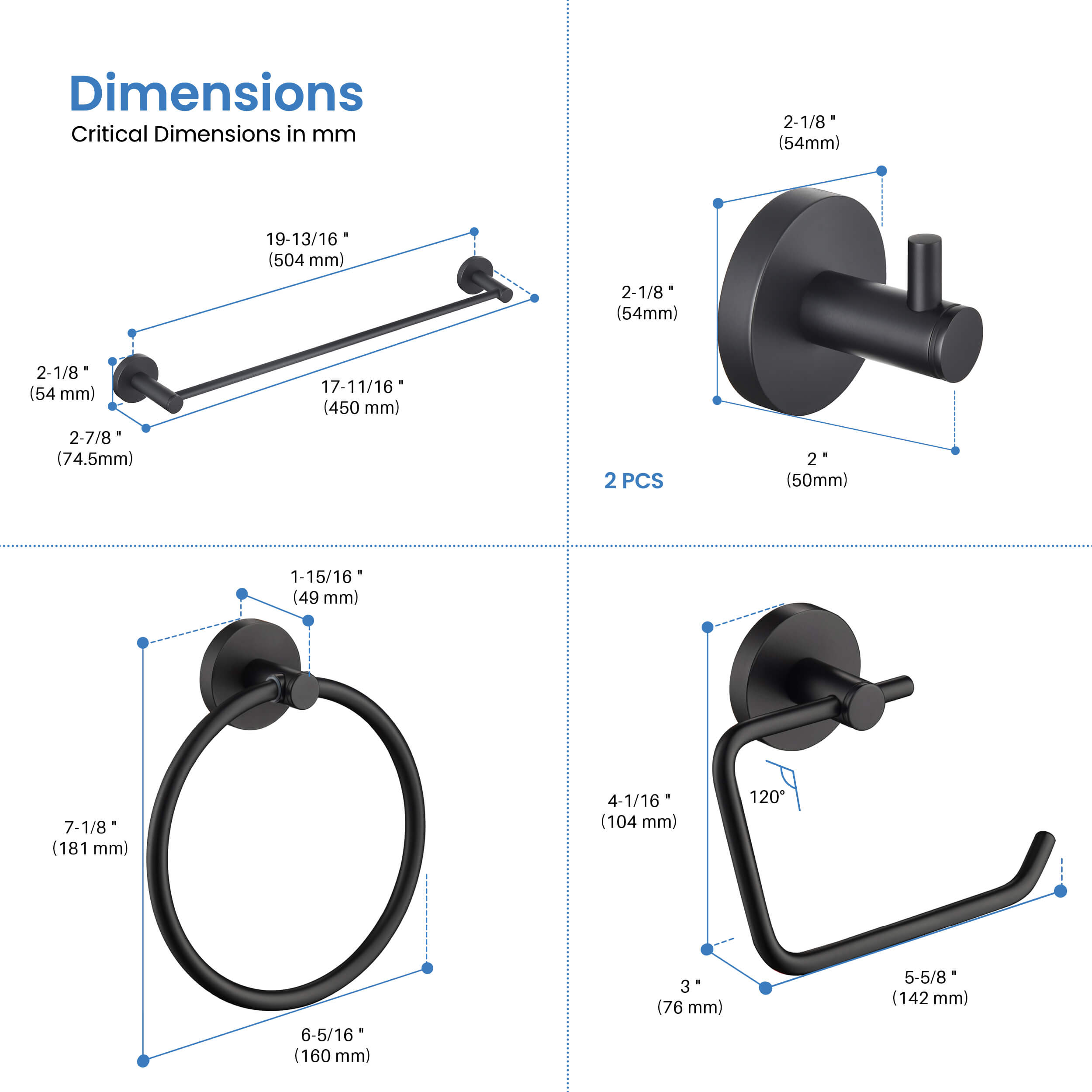 Halo 5 Piece Bathroom Hardware Set 5