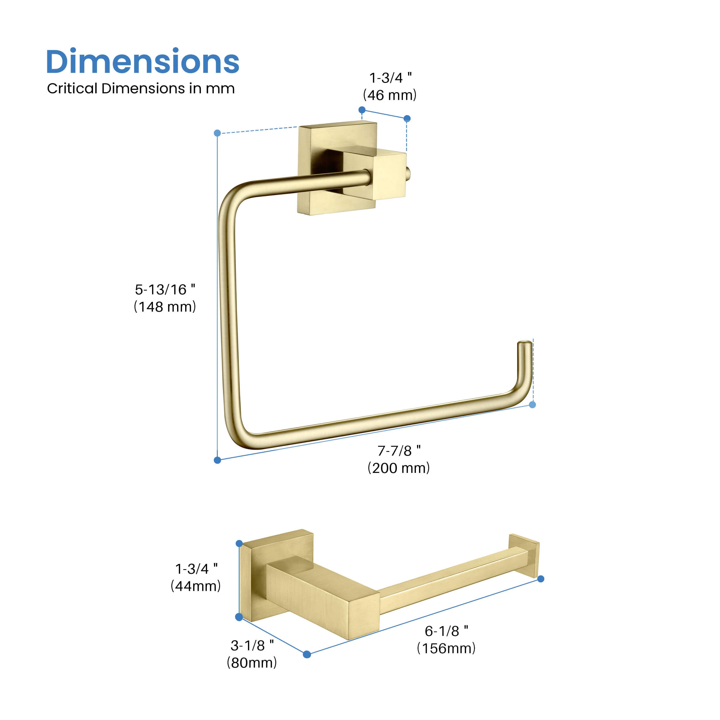 Quadra 2-Piece Bathroom Hardware Set 2