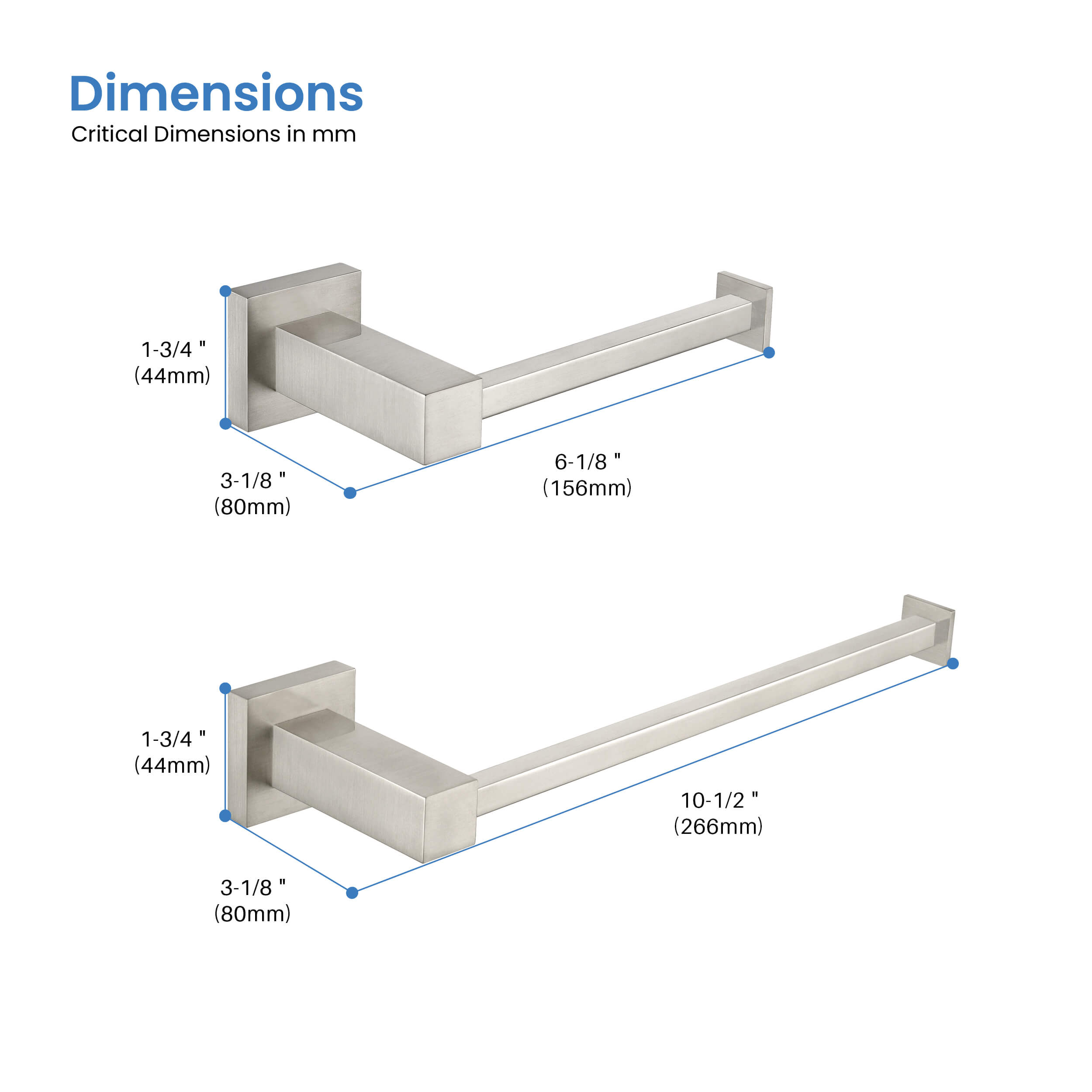 Quadra 2-Piece Bathroom Hardware Set 1