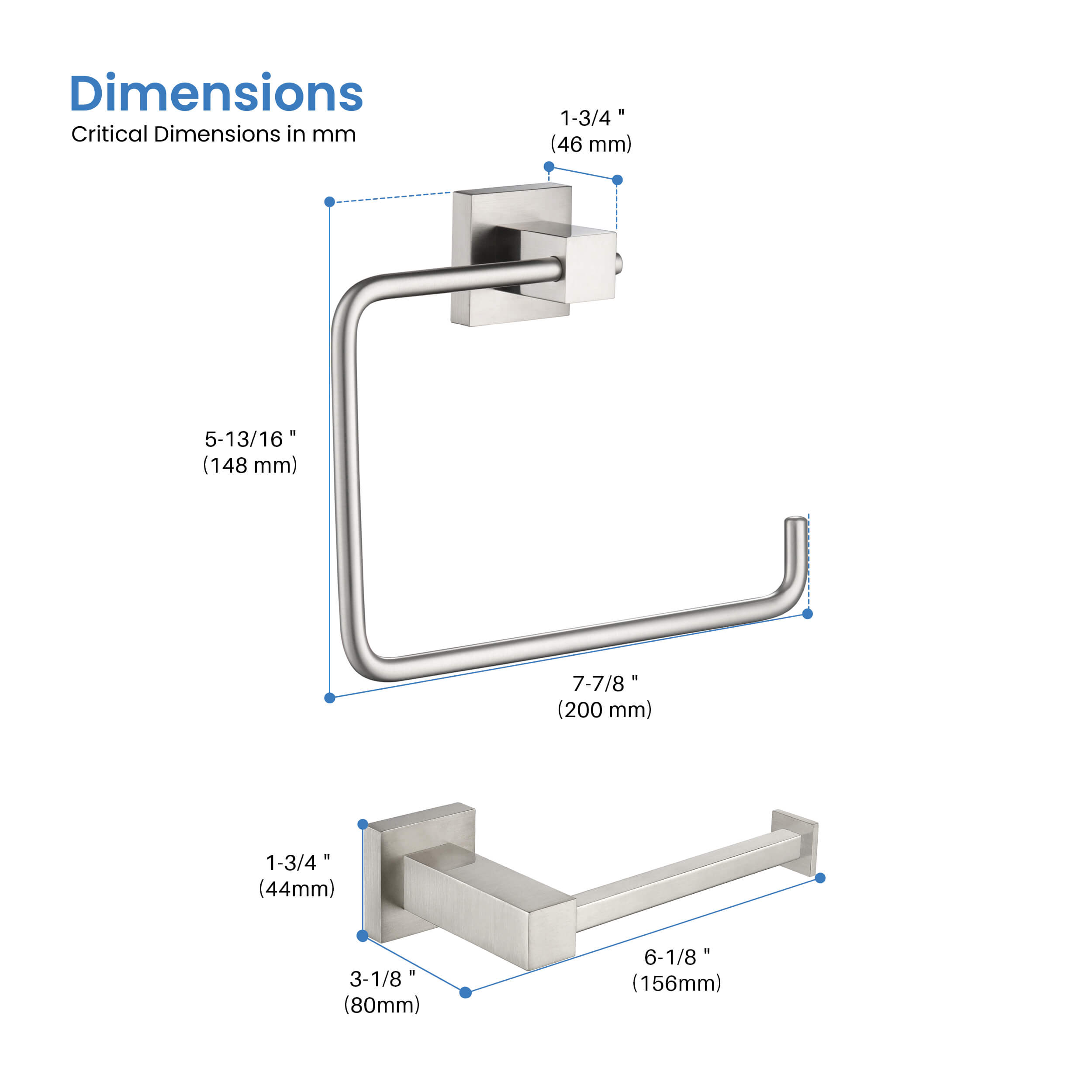 Quadra 2-Piece Bathroom Hardware Set 2