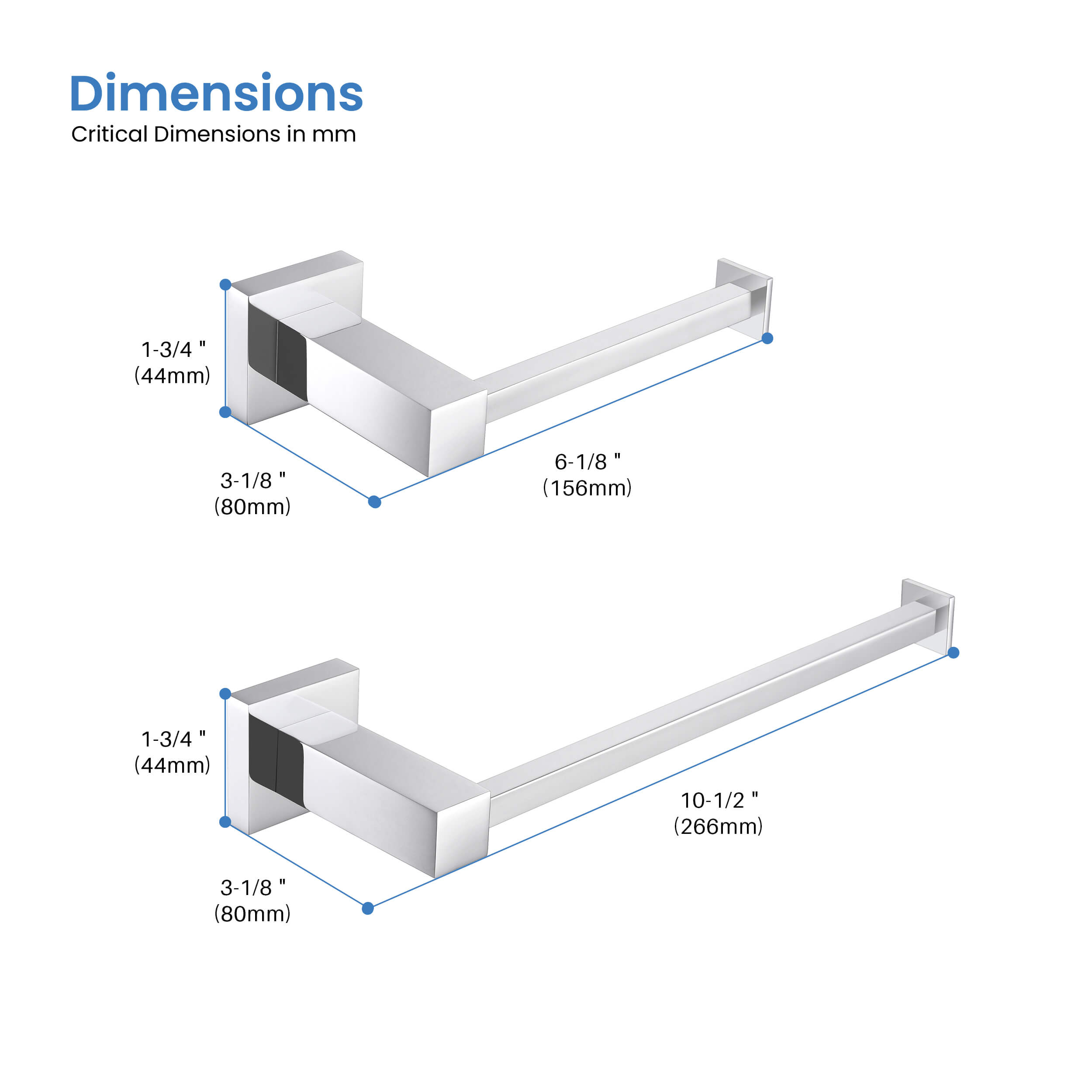 Quadra 2-Piece Bathroom Hardware Set 1