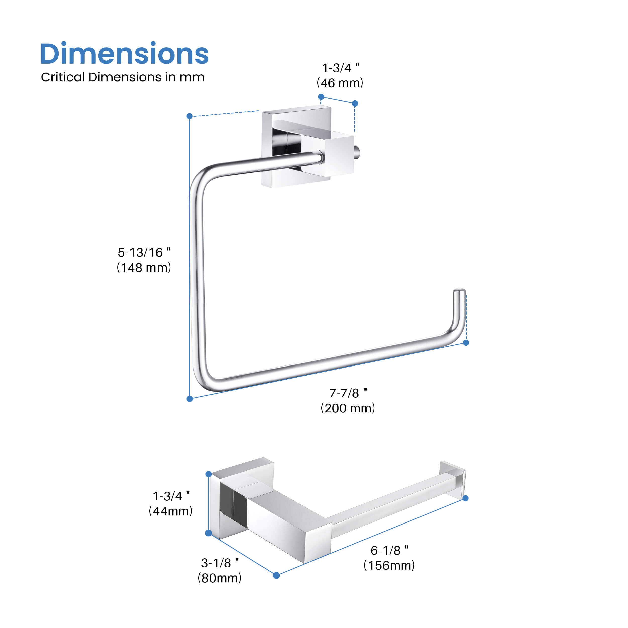 Quadra 2-Piece Bathroom Hardware Set 2
