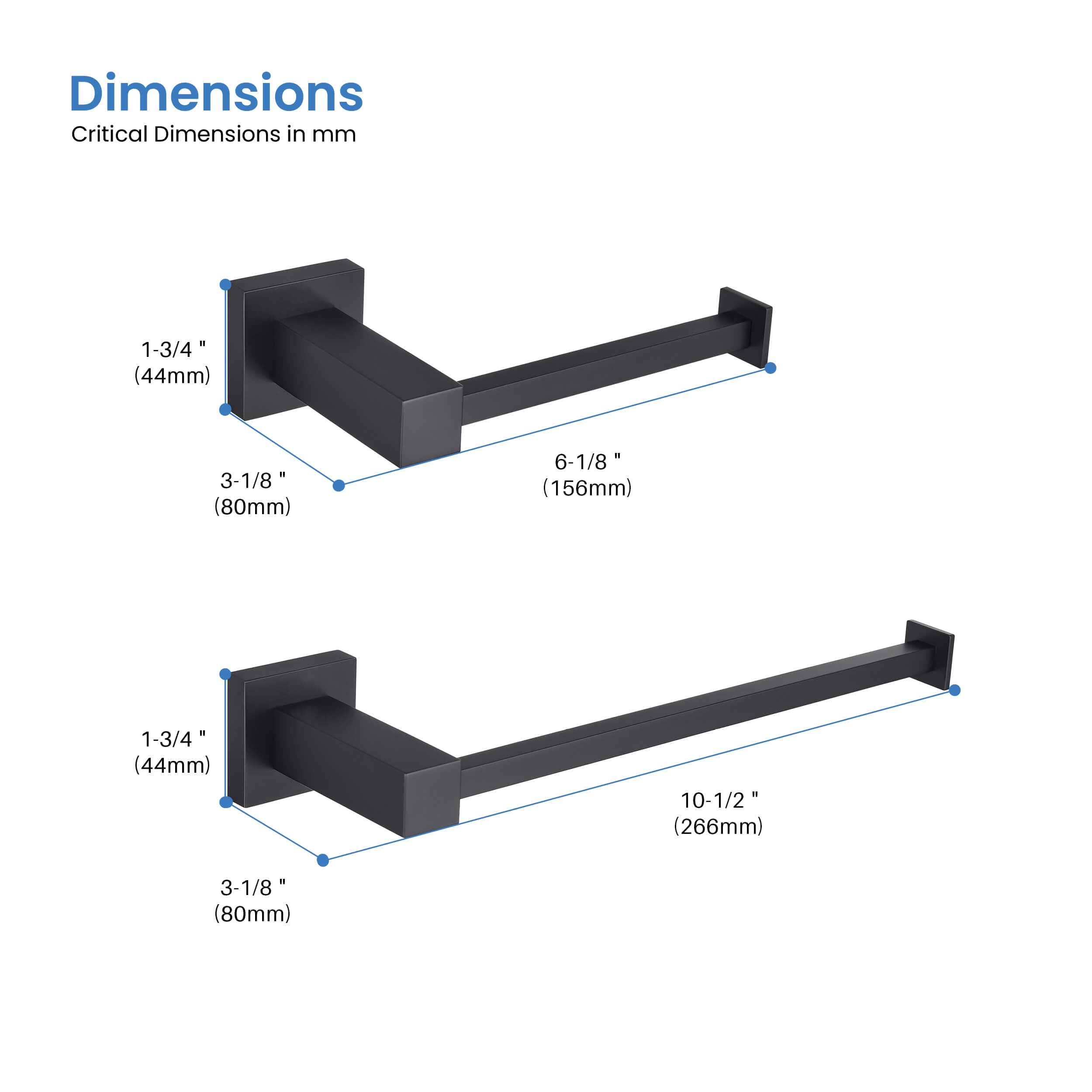 Quadra 2-Piece Bathroom Hardware Set 1