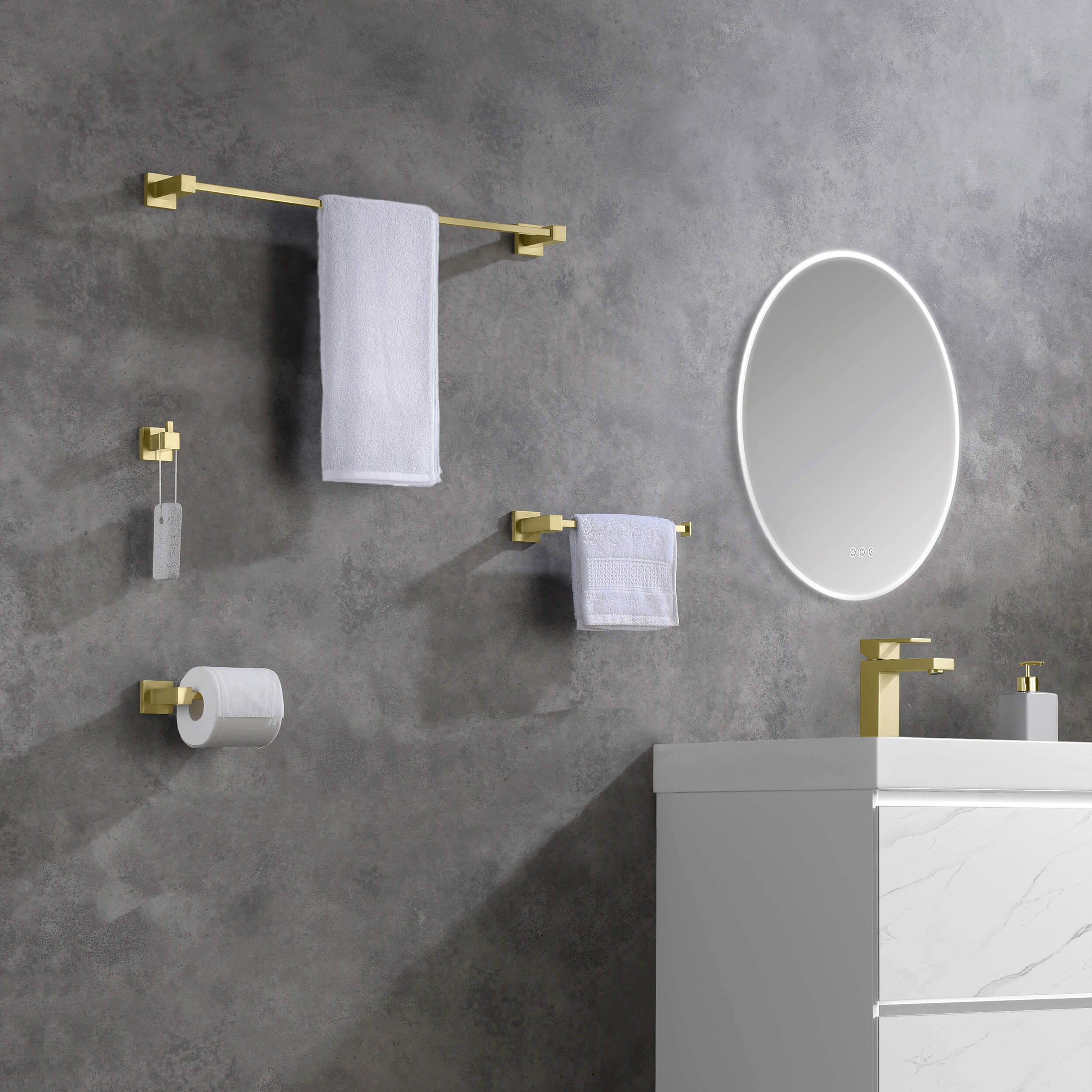 Quadra 4 Piece Bathroom Hardware Set