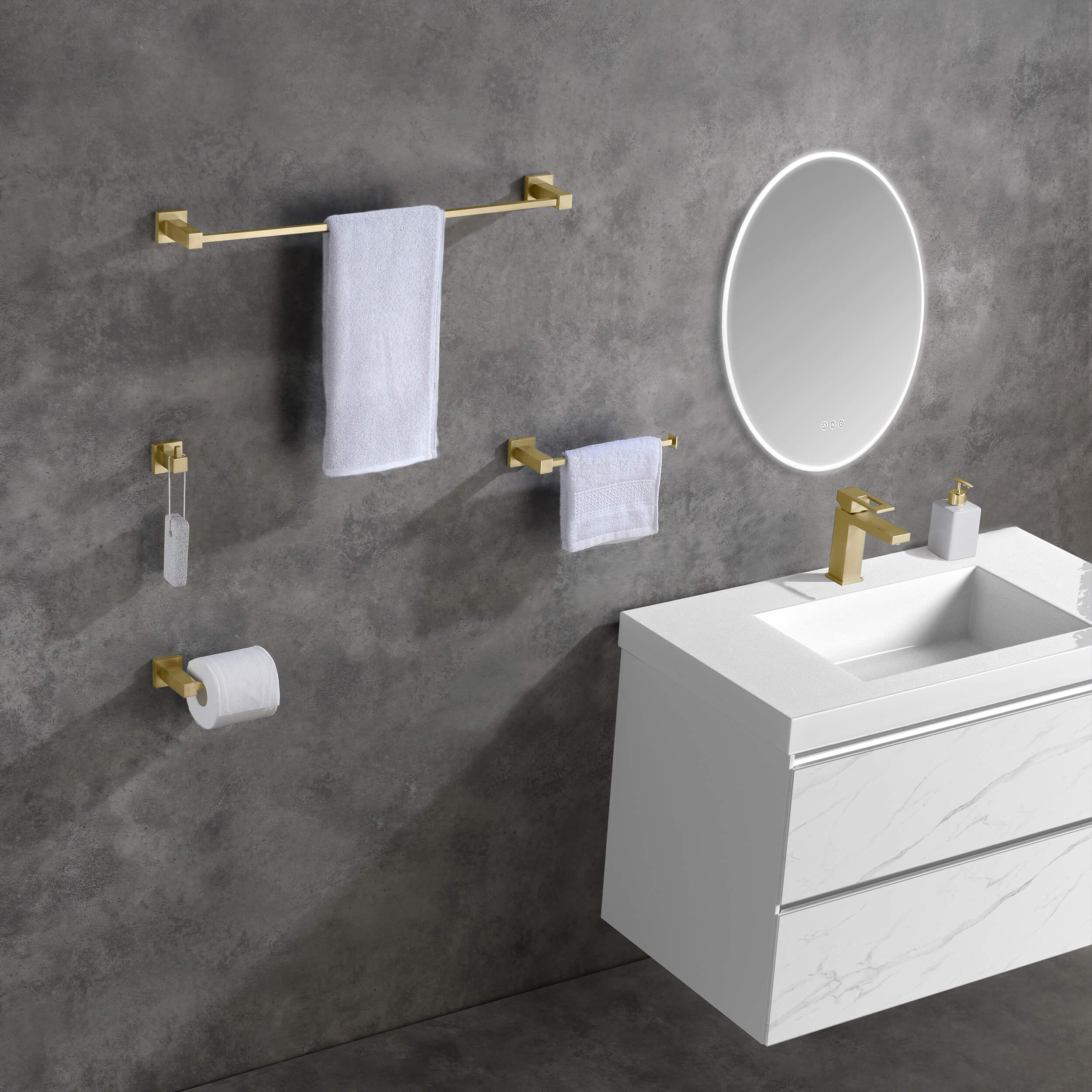 Quadra 4 Piece Bathroom Hardware Set