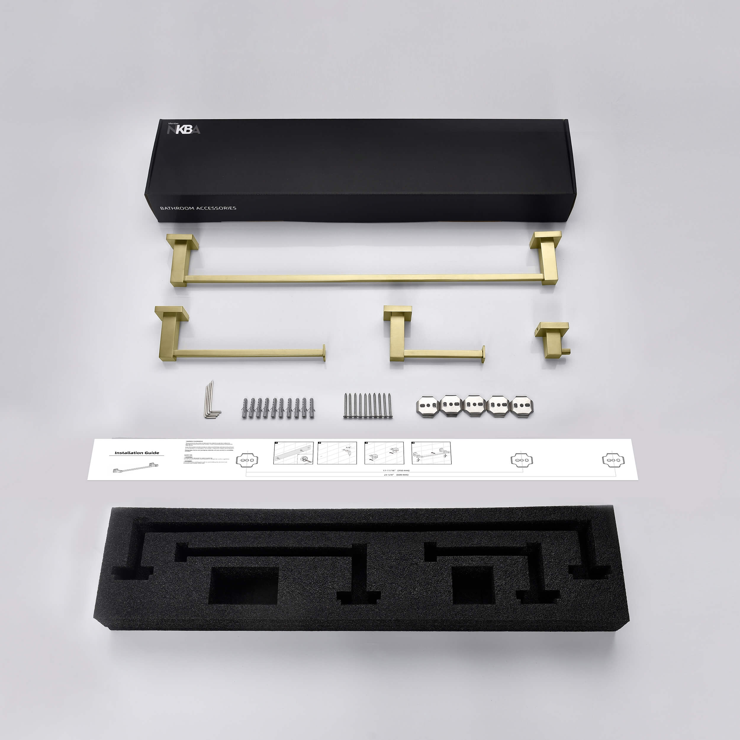 Quadra 5-Piece Bathroom Hardware Set - C-CBA15-5