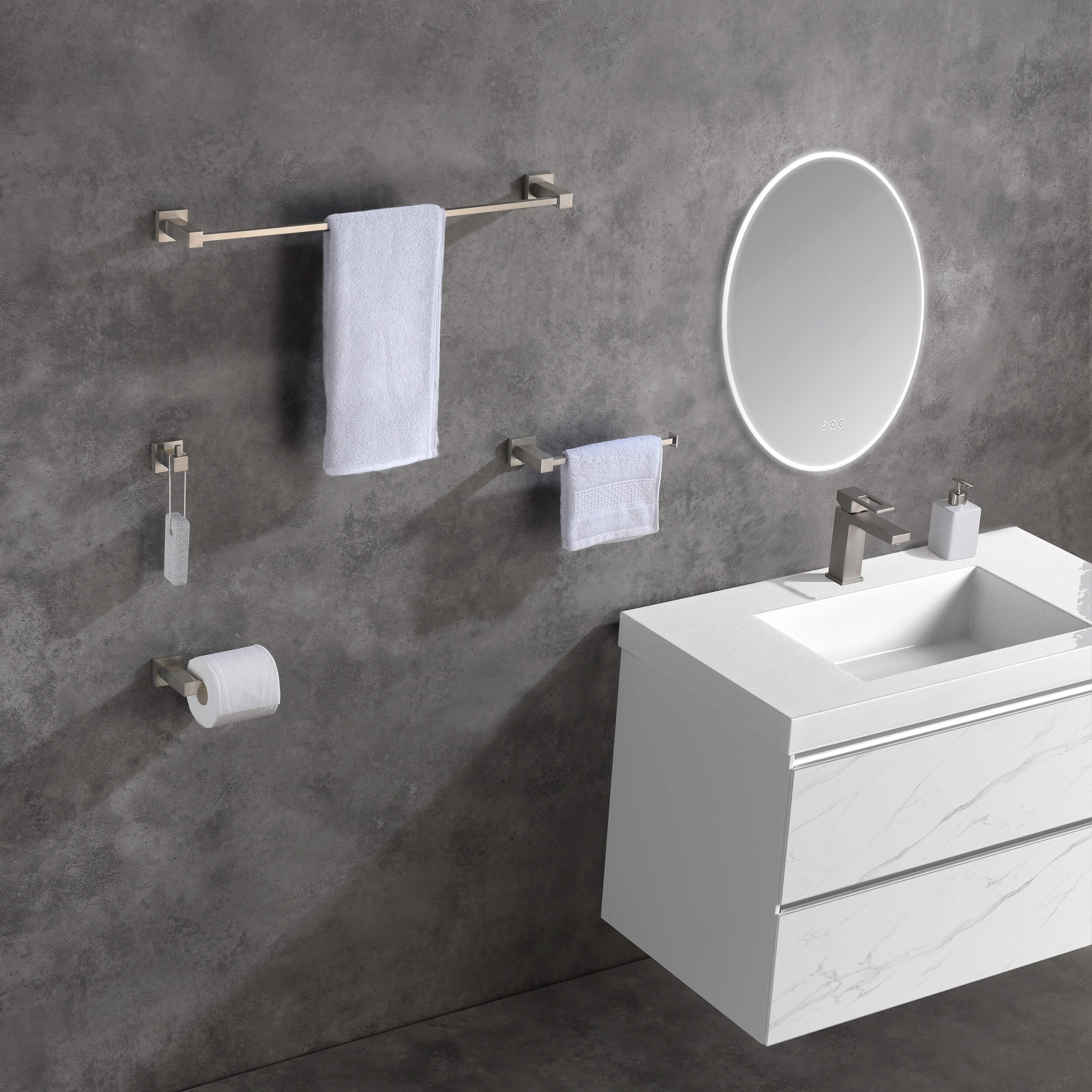 Quadra 4 Piece Bathroom Hardware Set