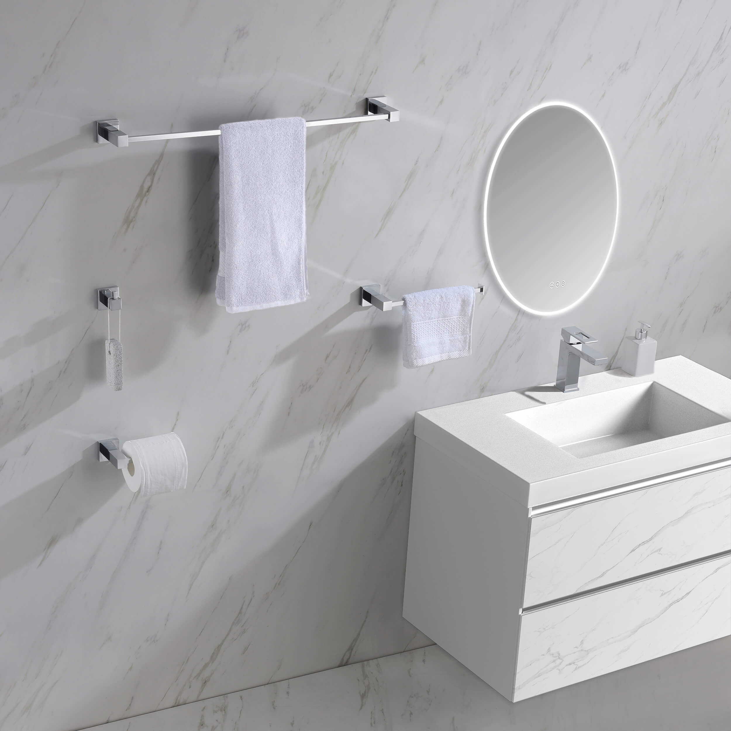 Quadra 4 Piece Bathroom Hardware Set