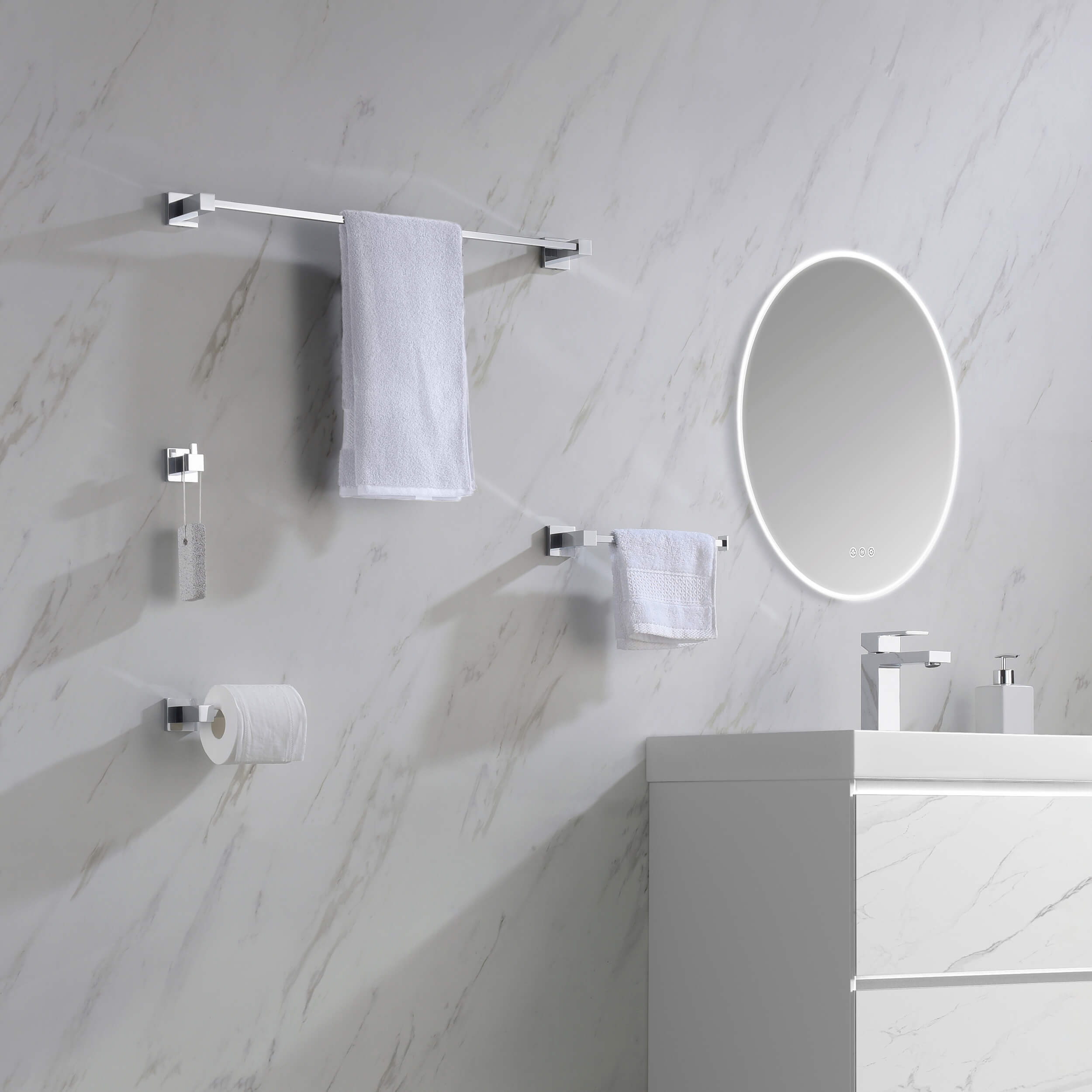 Quadra 4 Piece Bathroom Hardware Set