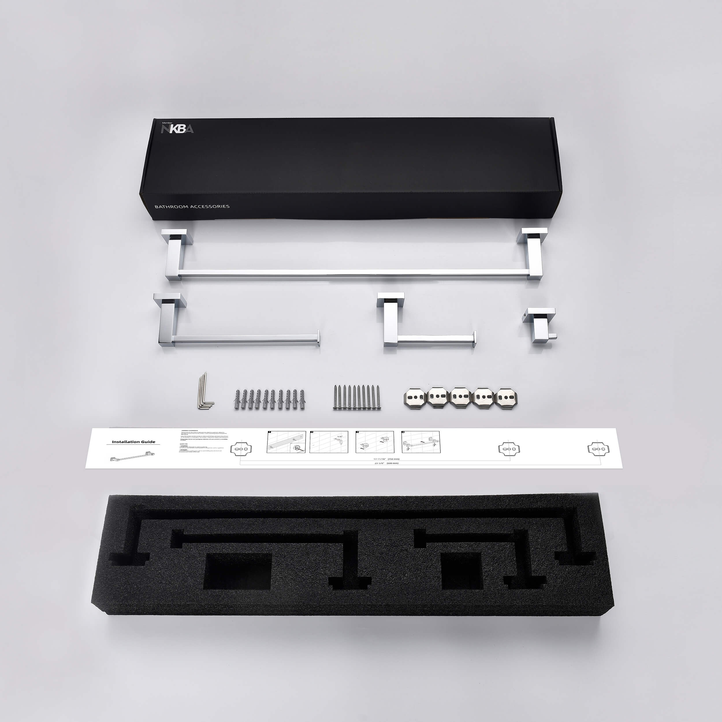 Quadra 4 Piece Bathroom Hardware Set
