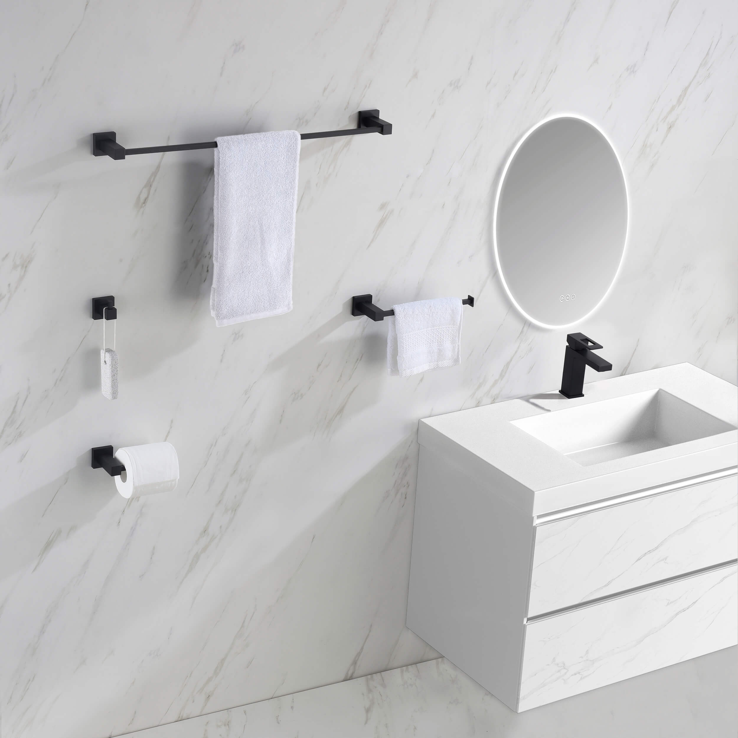 Quadra 4 Piece Bathroom Hardware Set