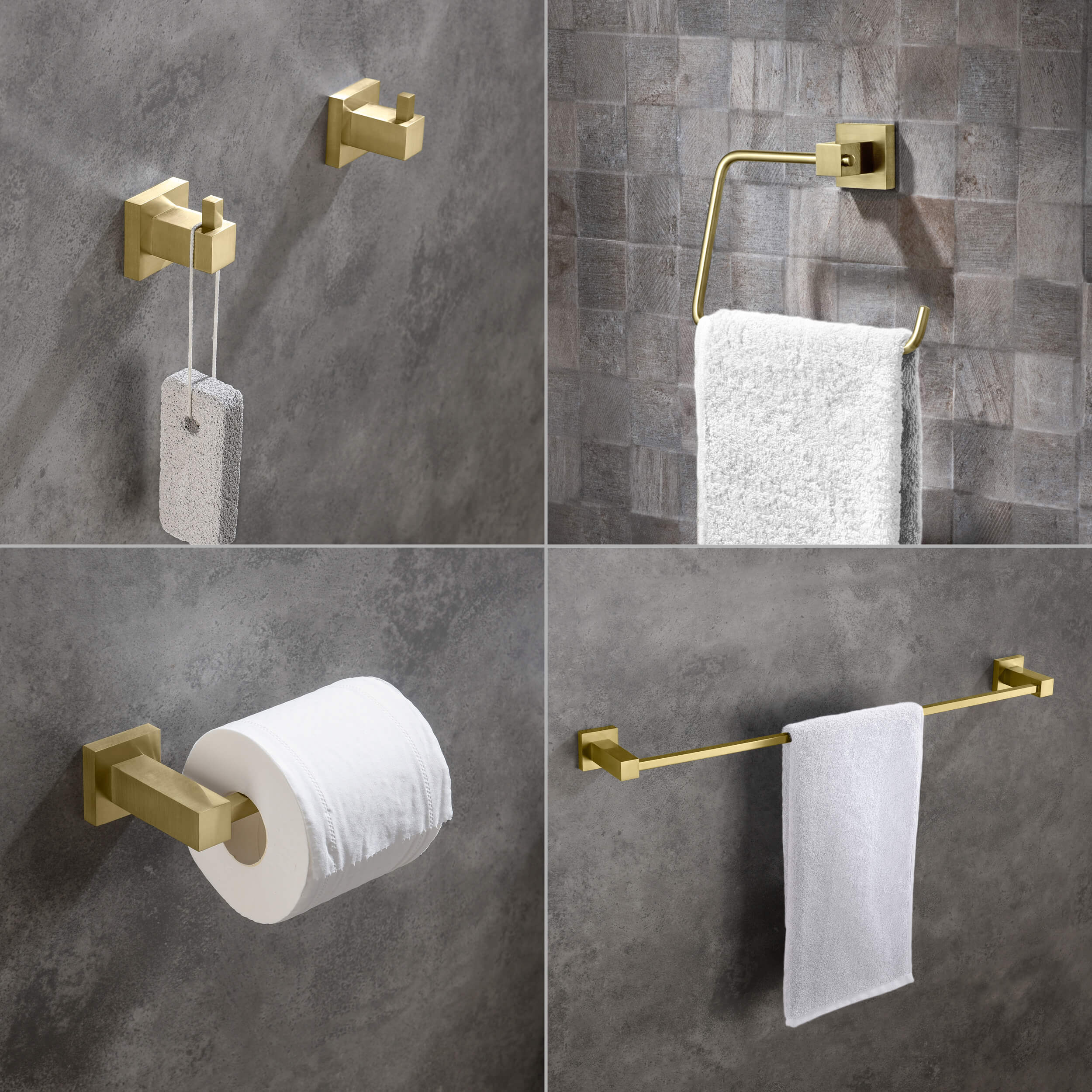Quadra 5-Piece Bathroom Hardware Set 2