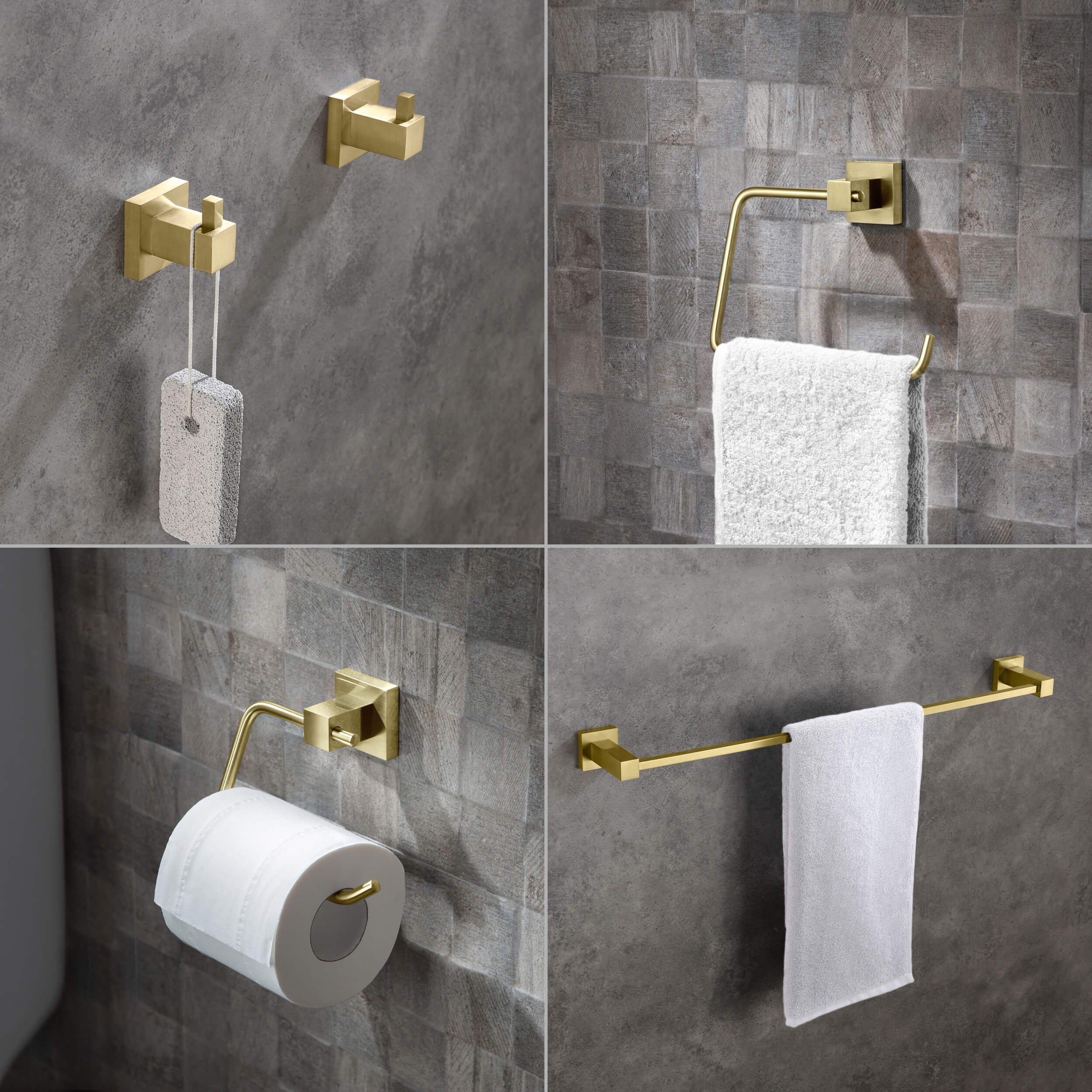 Quadra 5-Piece Bathroom Hardware Set 3