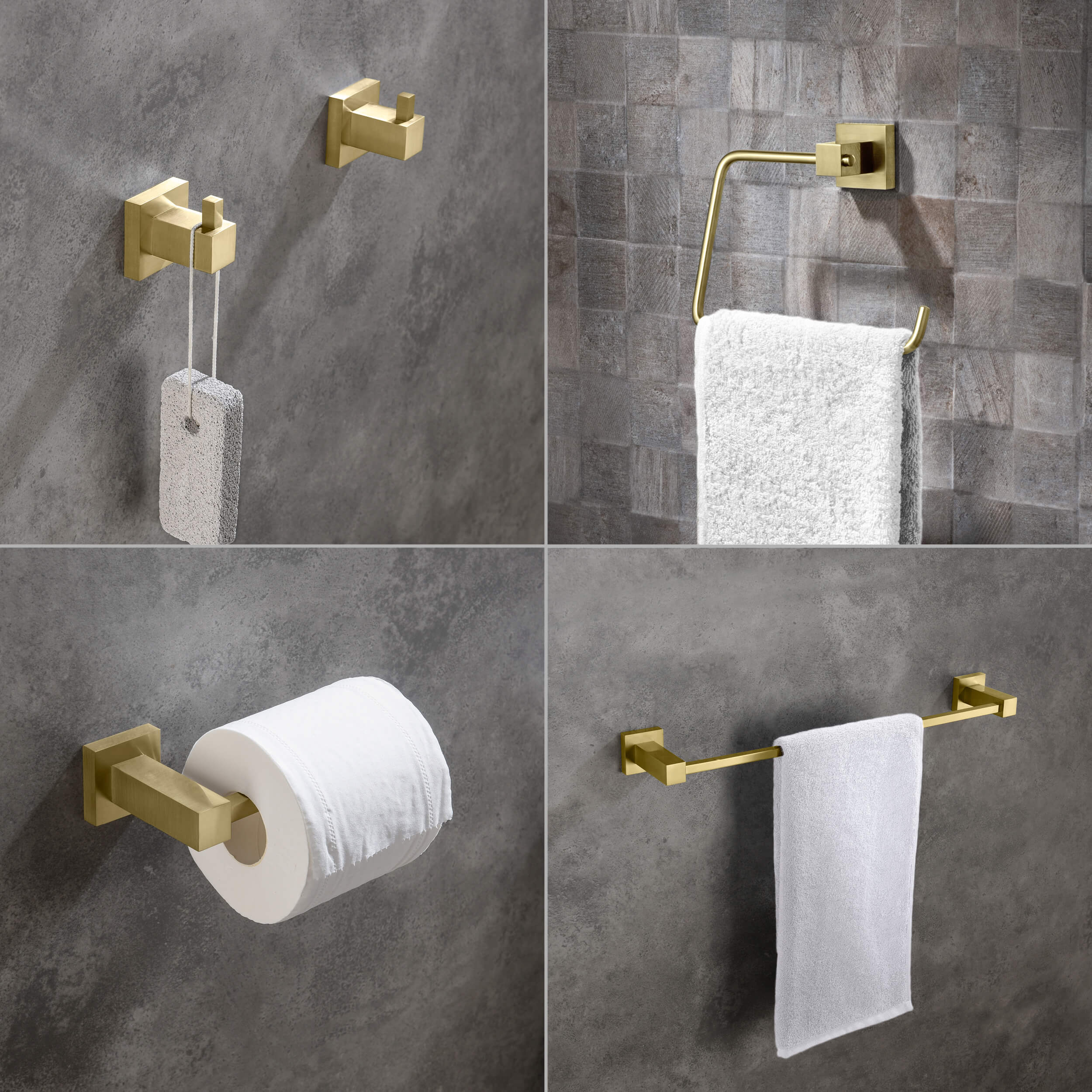 Quadra 5-Piece Bathroom Hardware Set - C-CBA15-5-1