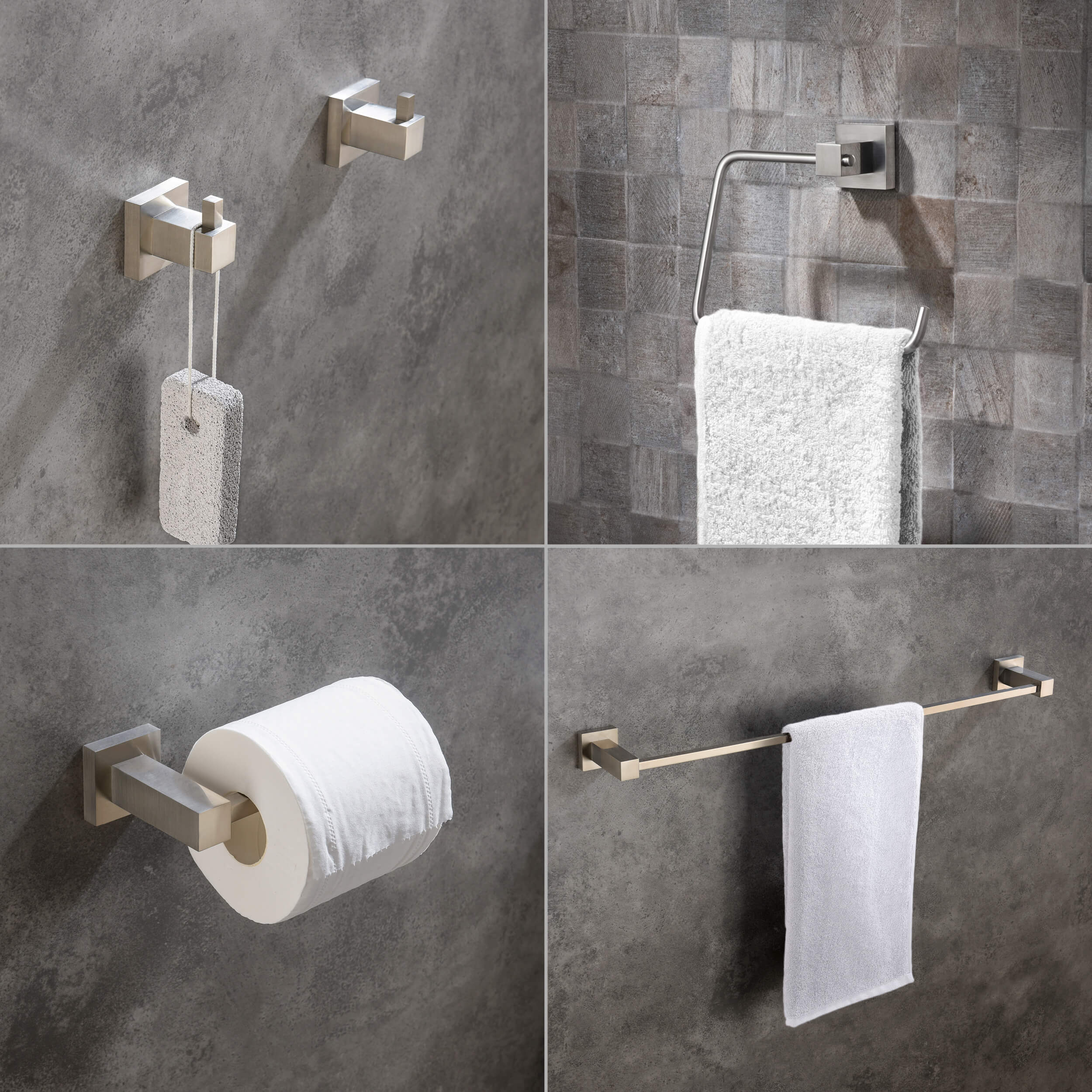 Quadra 5-Piece Bathroom Hardware Set 2