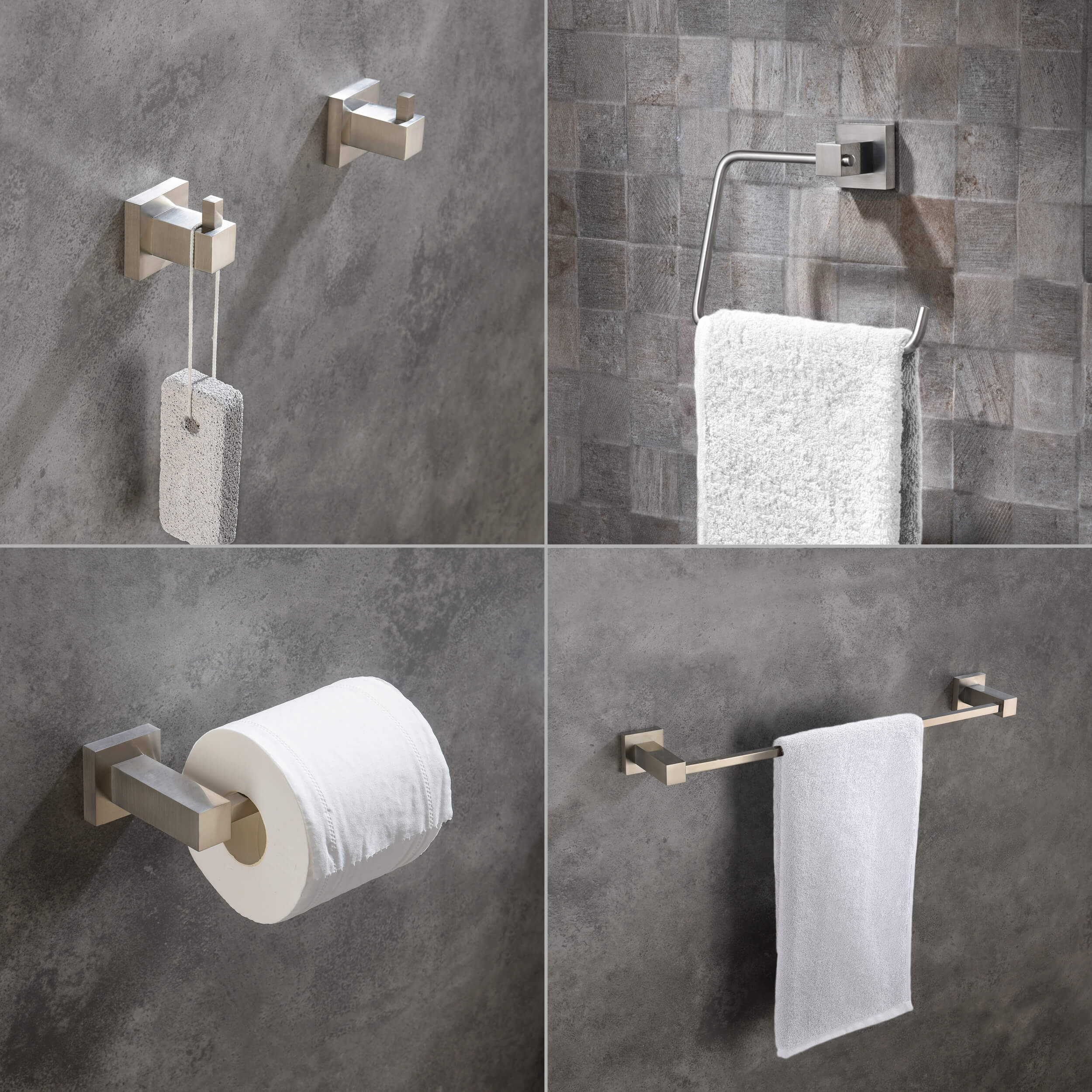 Quadra 5-Piece Bathroom Hardware Set - C-CBA15-5-1