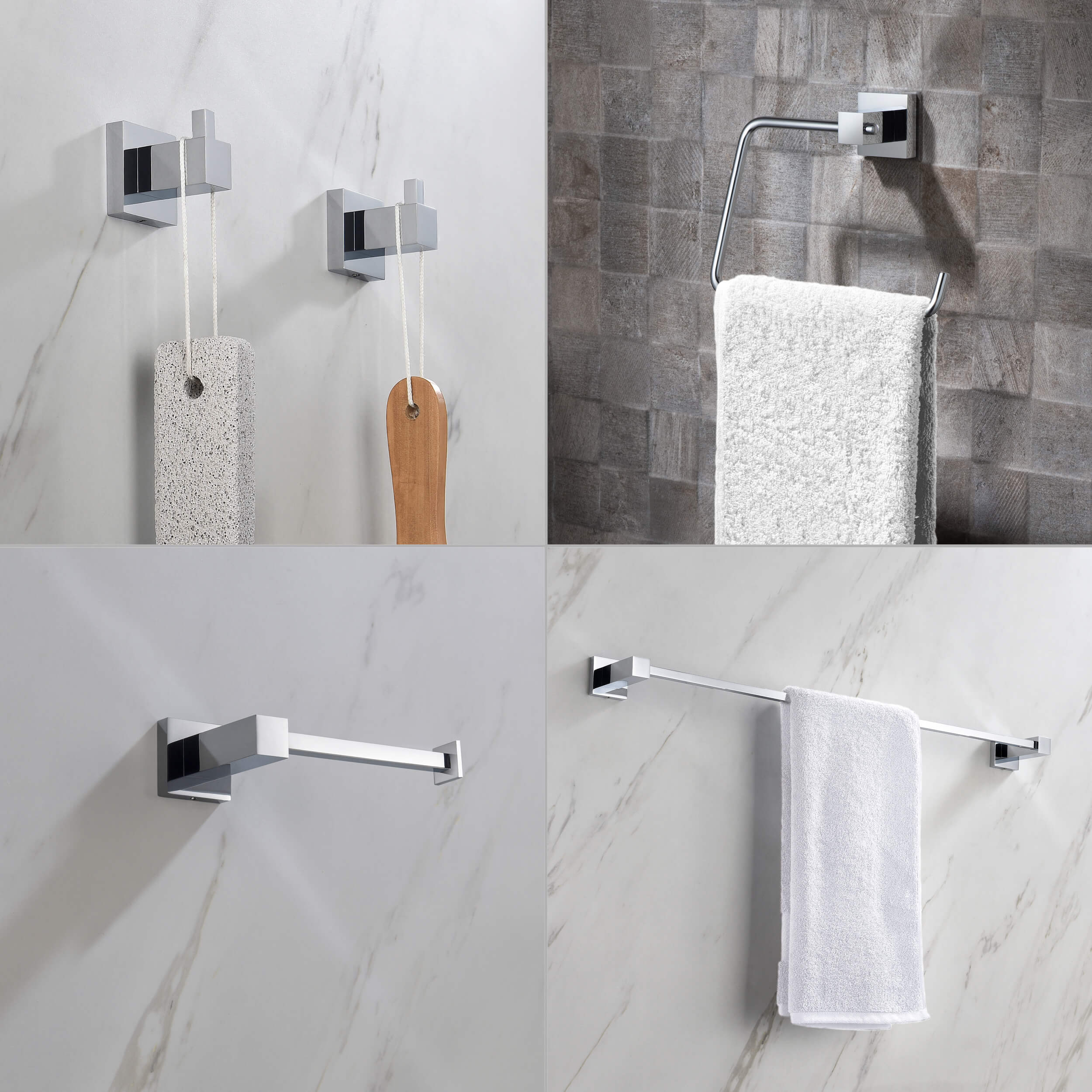 Quadra 5-Piece Bathroom Hardware Set 2
