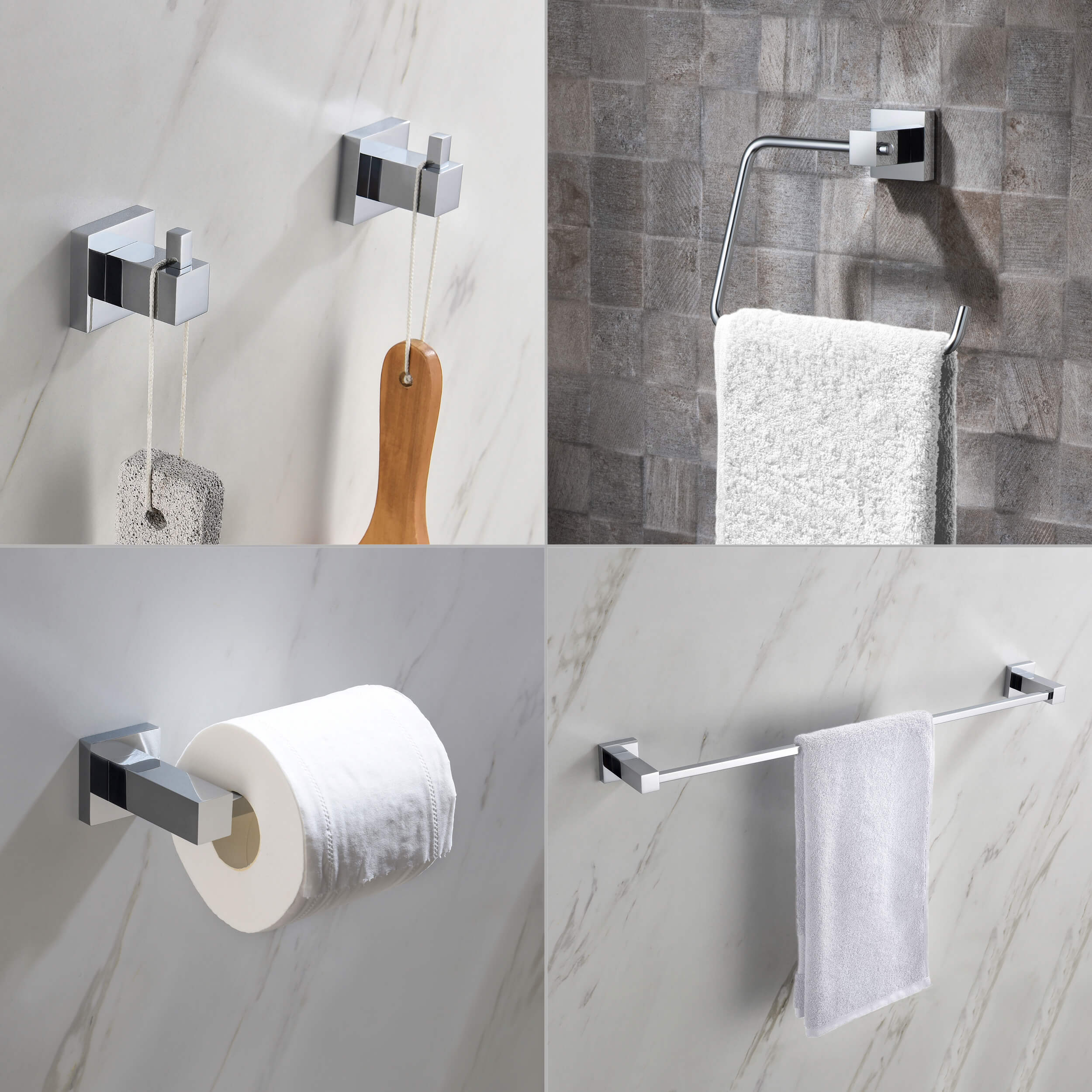 Quadra 5-Piece Bathroom Hardware Set 2