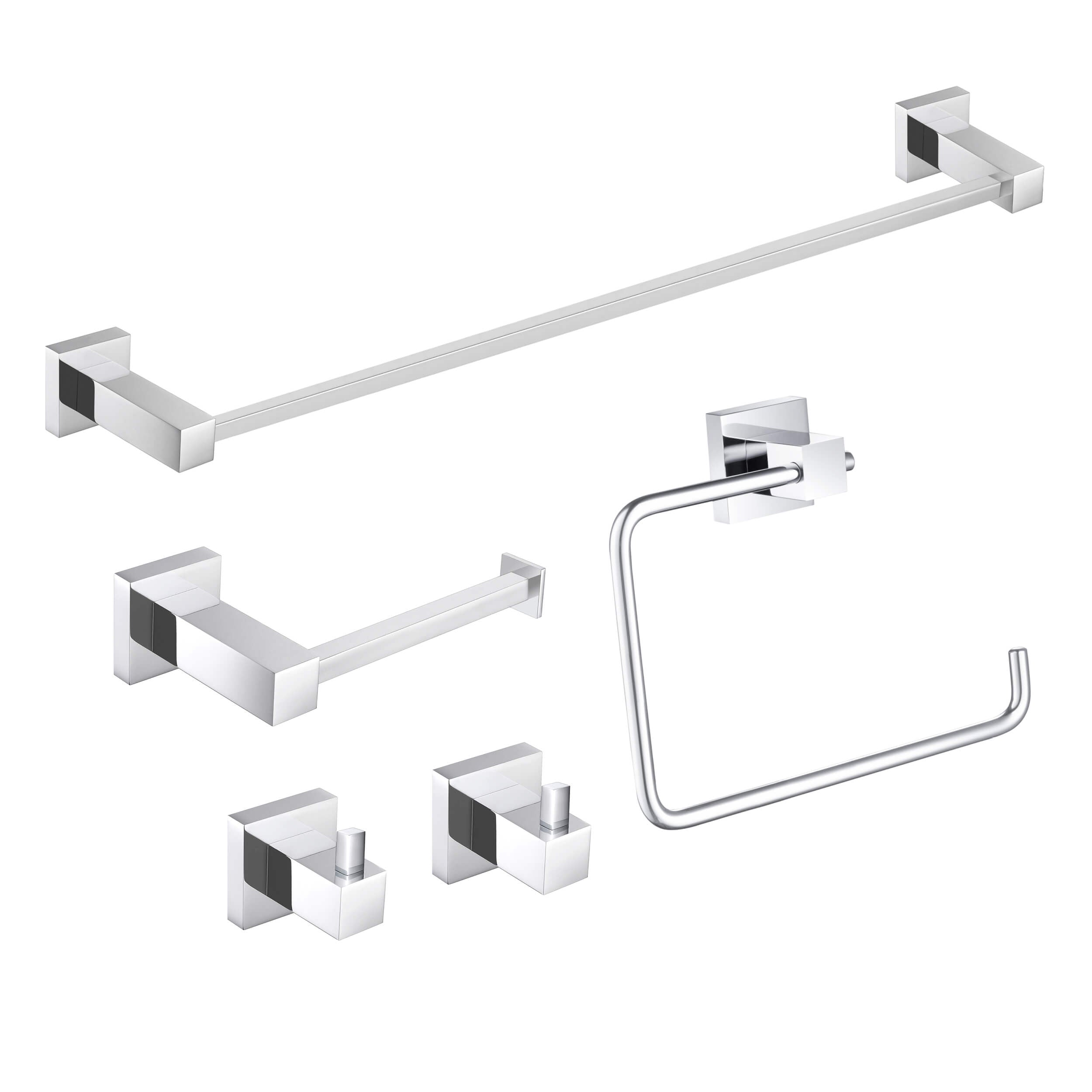 Quadra 5-Piece Bathroom Hardware Set 2