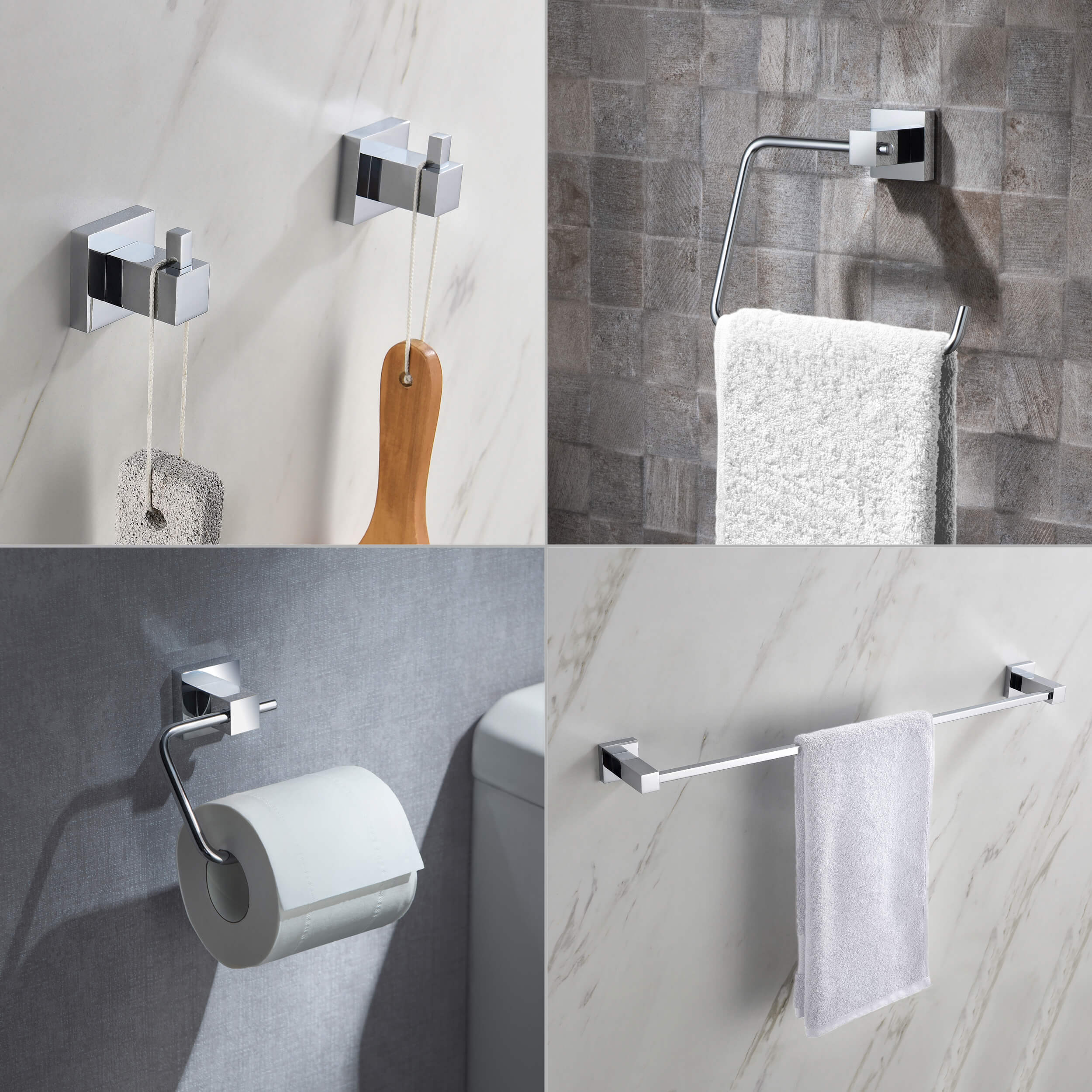 Quadra 5-Piece Bathroom Hardware Set 3