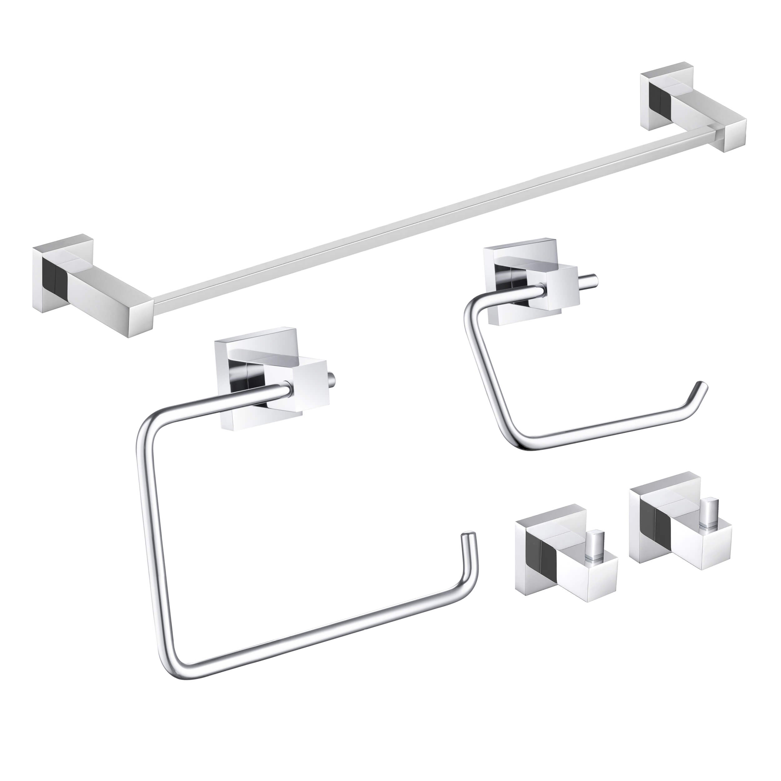 Quadra 5-Piece Bathroom Hardware Set 3