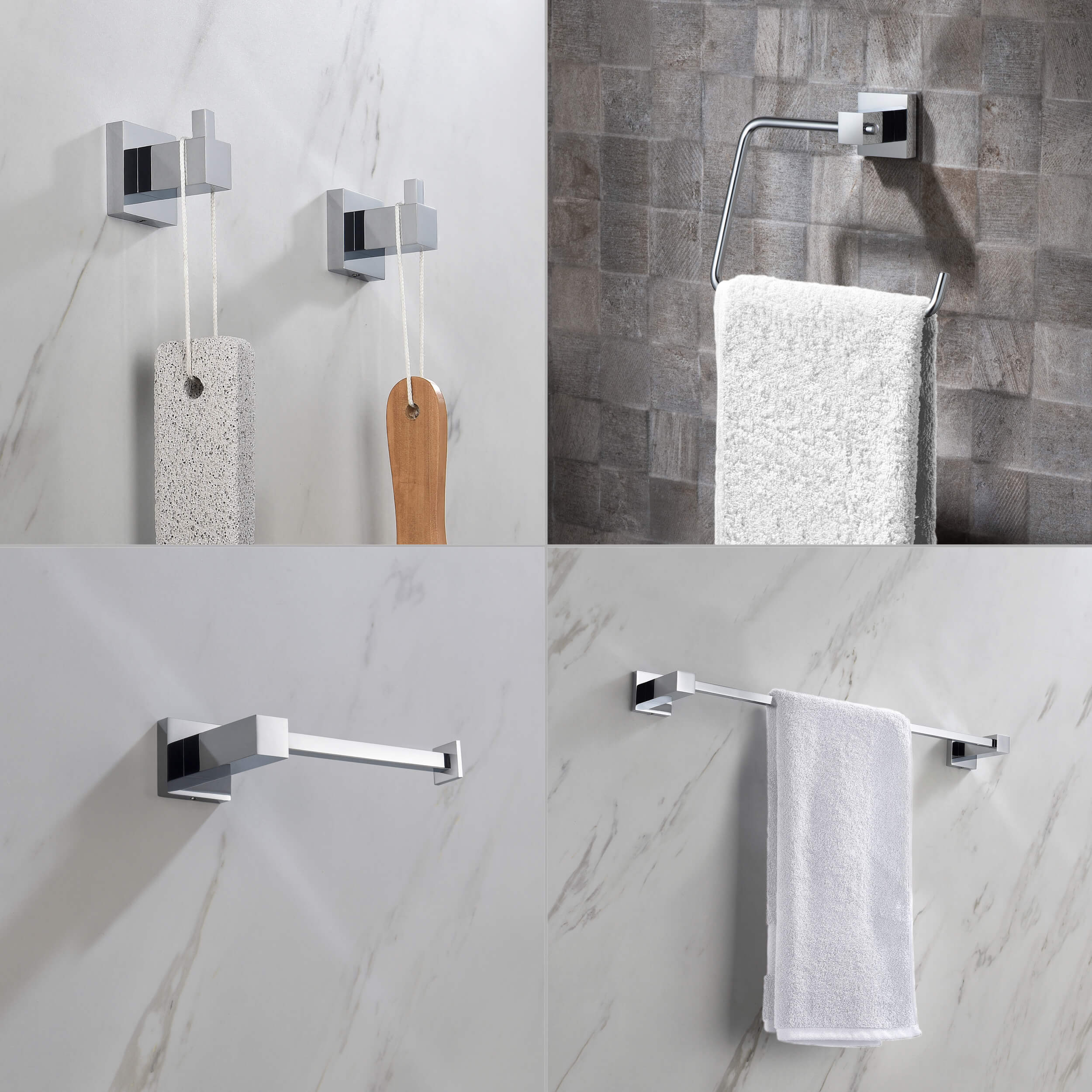 Quadra 5-Piece Bathroom Hardware Set - C-CBA15-5-1