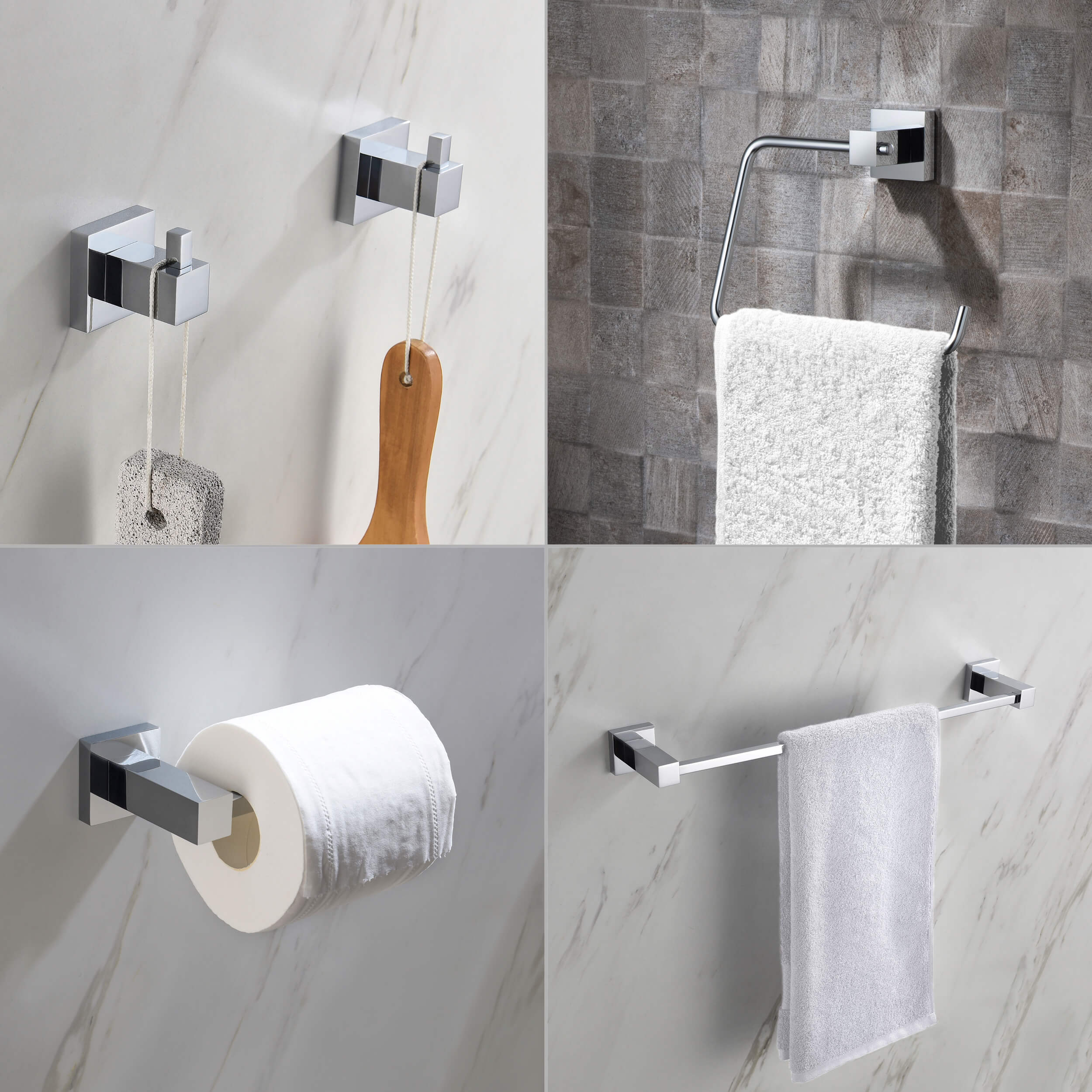 Quadra 5-Piece Bathroom Hardware Set - C-CBA15-5-1