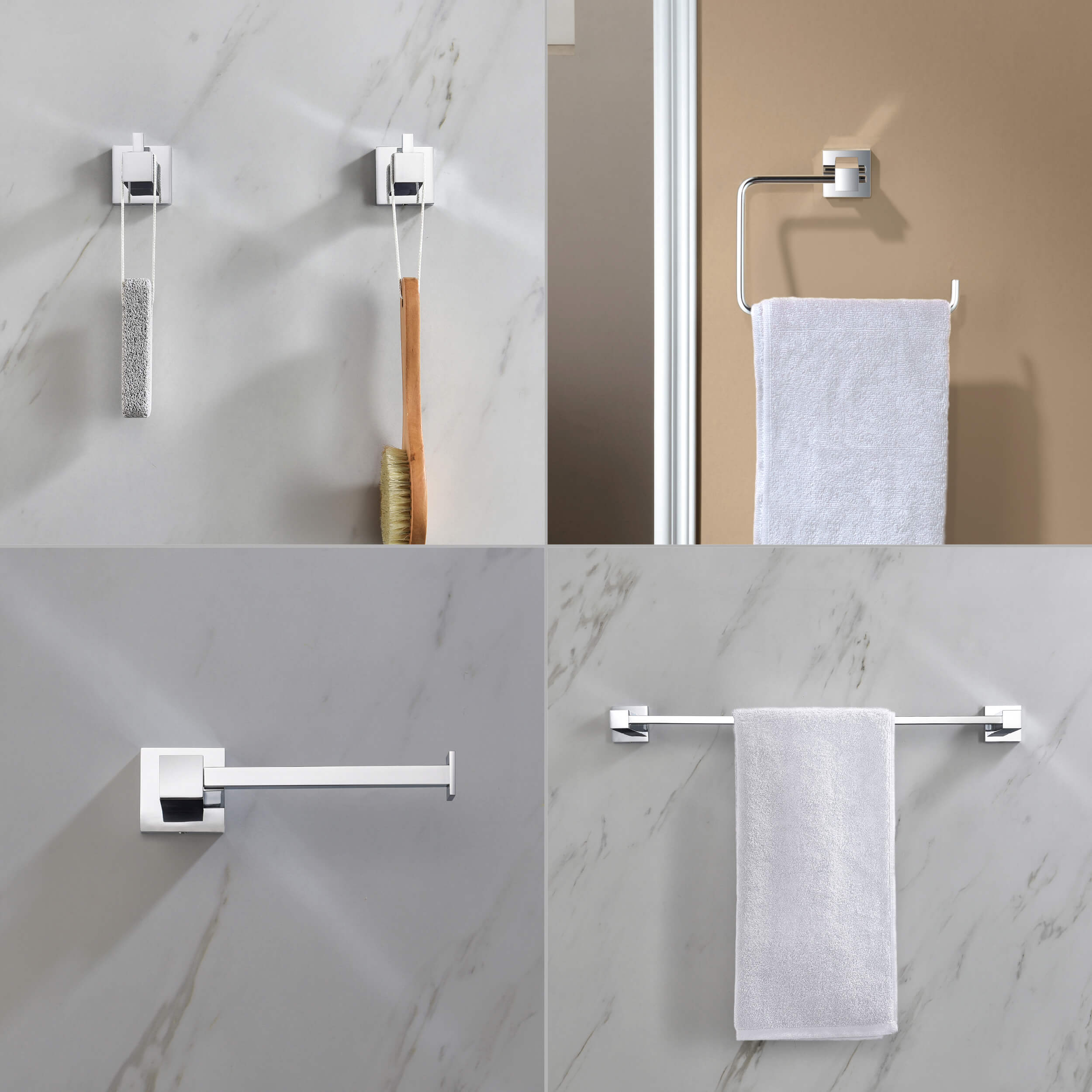 Quadra 5-Piece Bathroom Hardware Set - C-CBA15-5-1