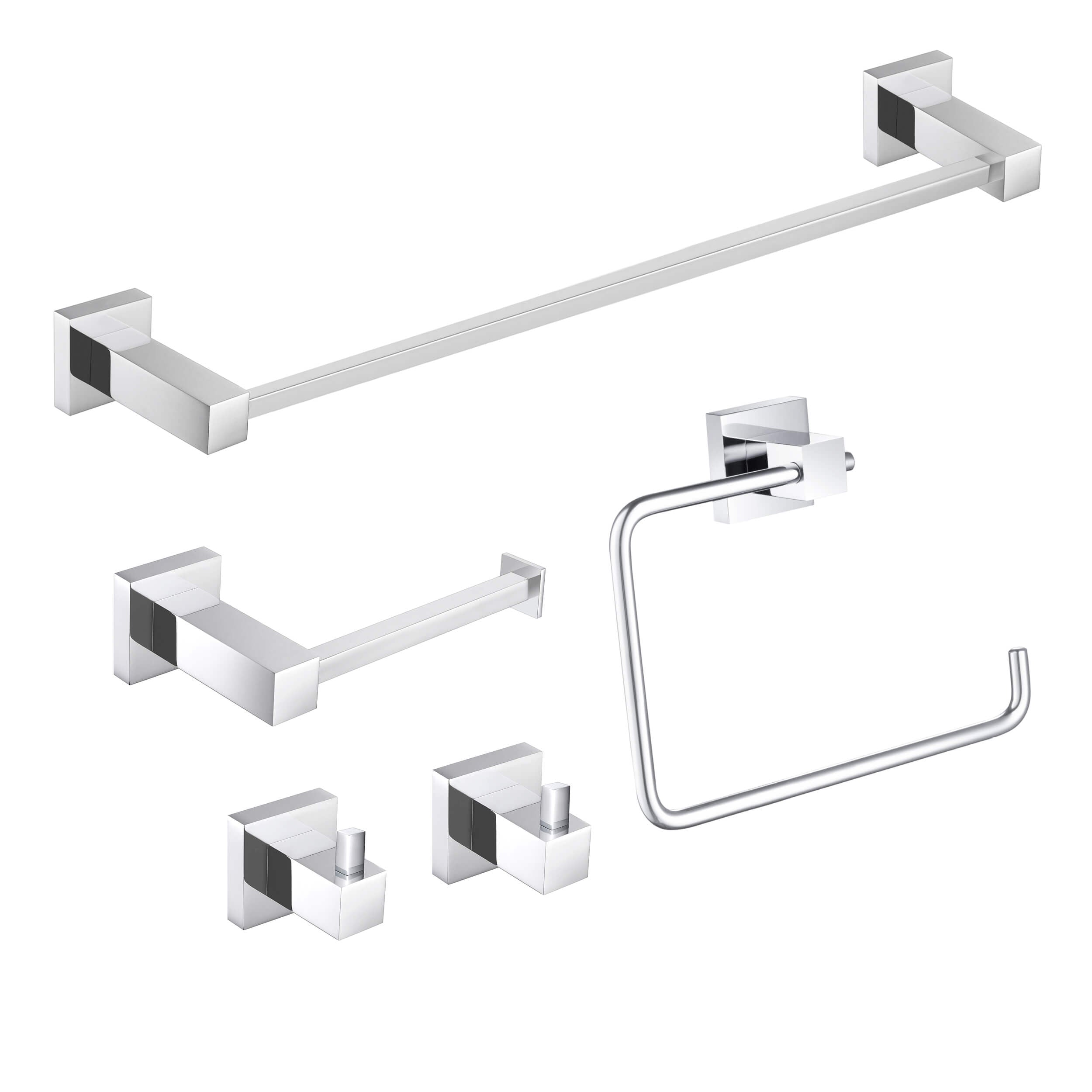 Quadra 5-Piece Bathroom Hardware Set - C-CBA15-5-1