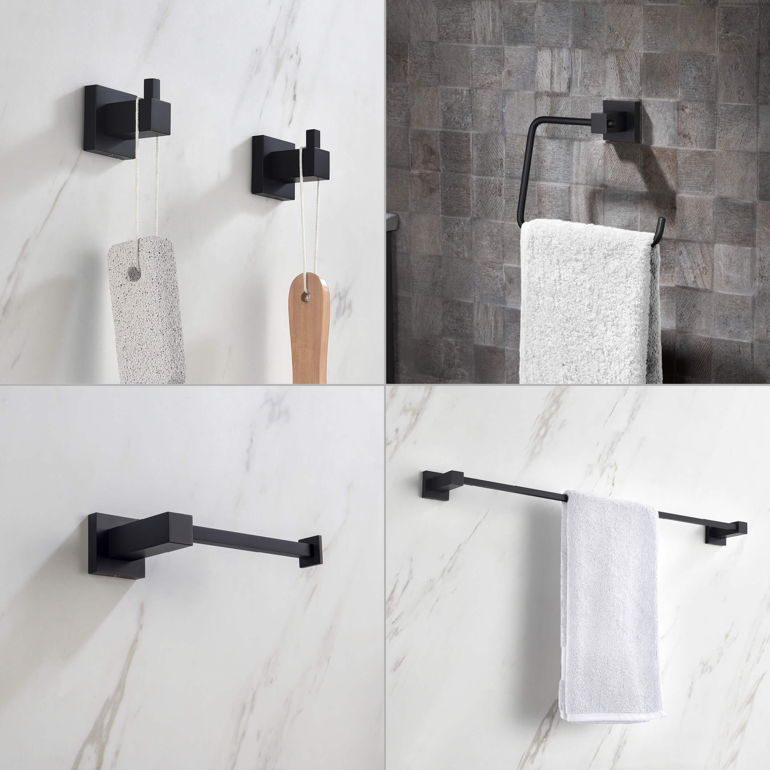 Quadra 5-Piece Bathroom Hardware Set 2