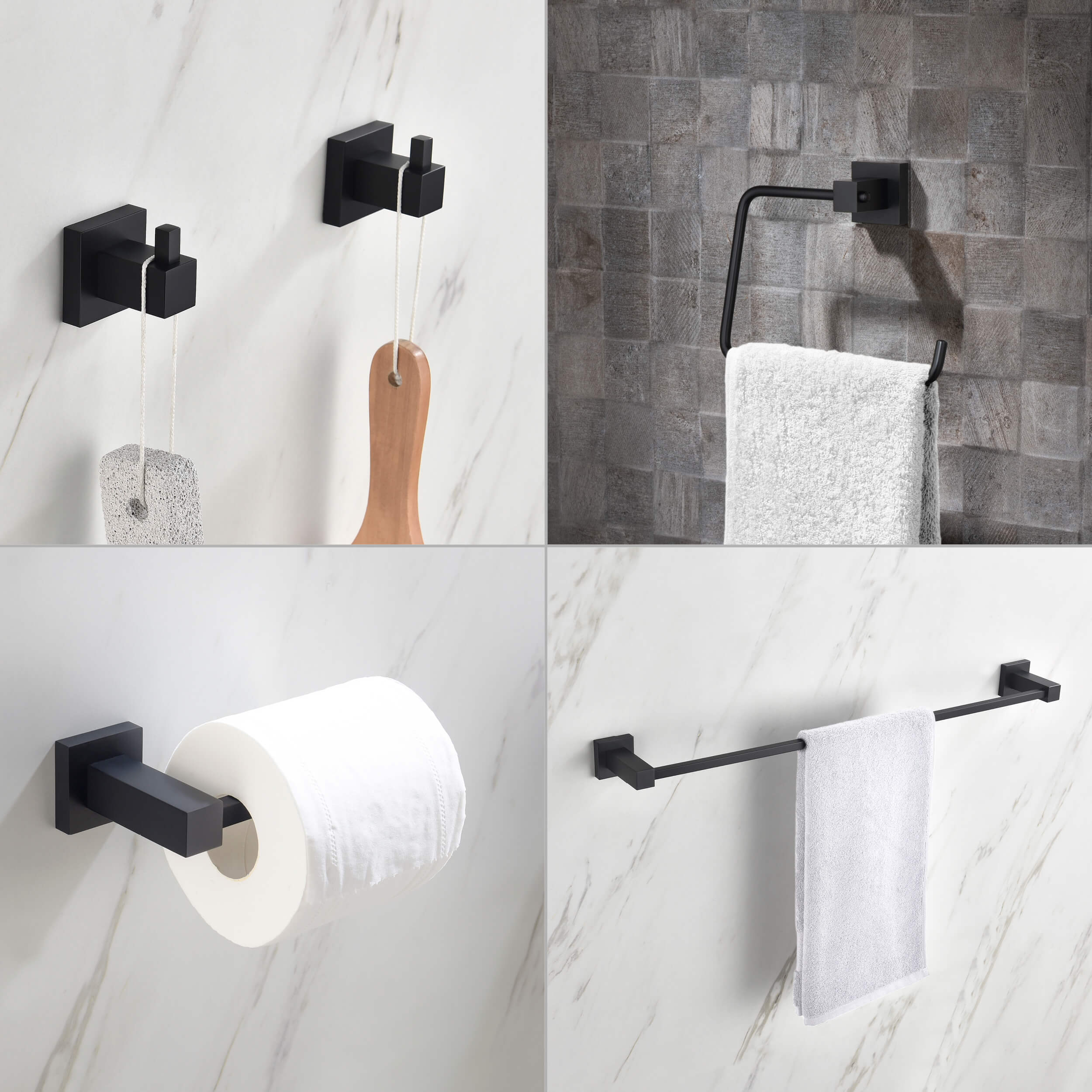 Quadra 5-Piece Bathroom Hardware Set 2