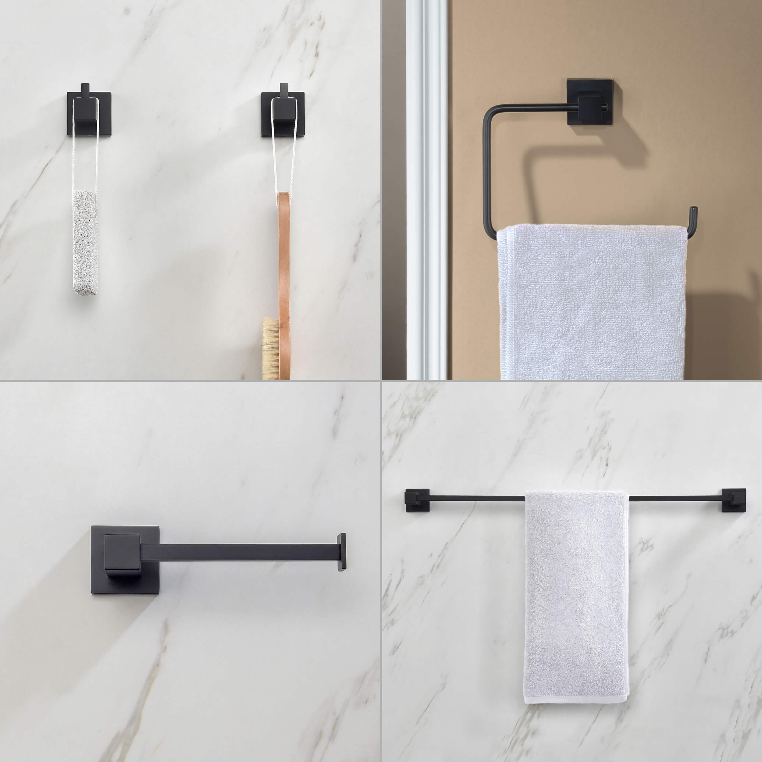 Quadra 5-Piece Bathroom Hardware Set 2