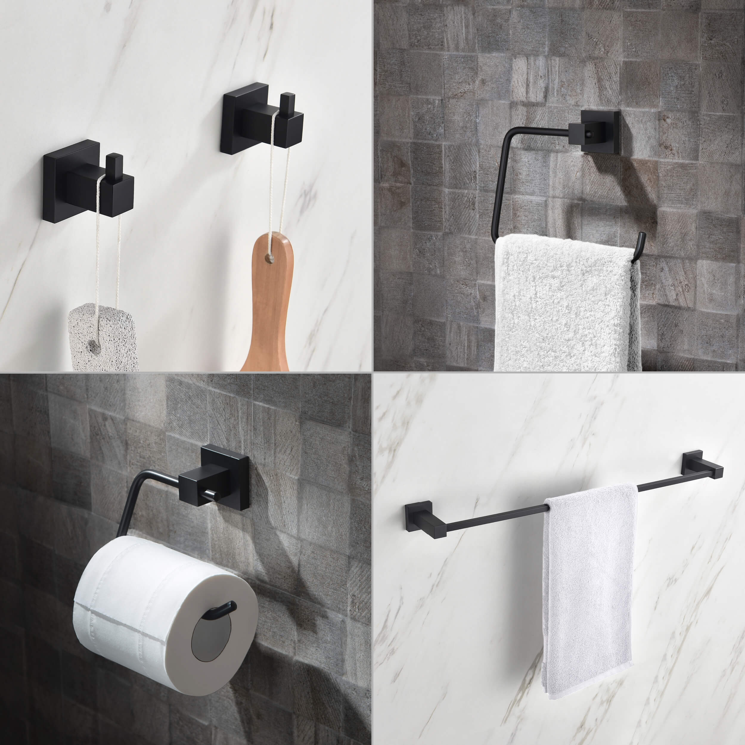Quadra 5-Piece Bathroom Hardware Set 3