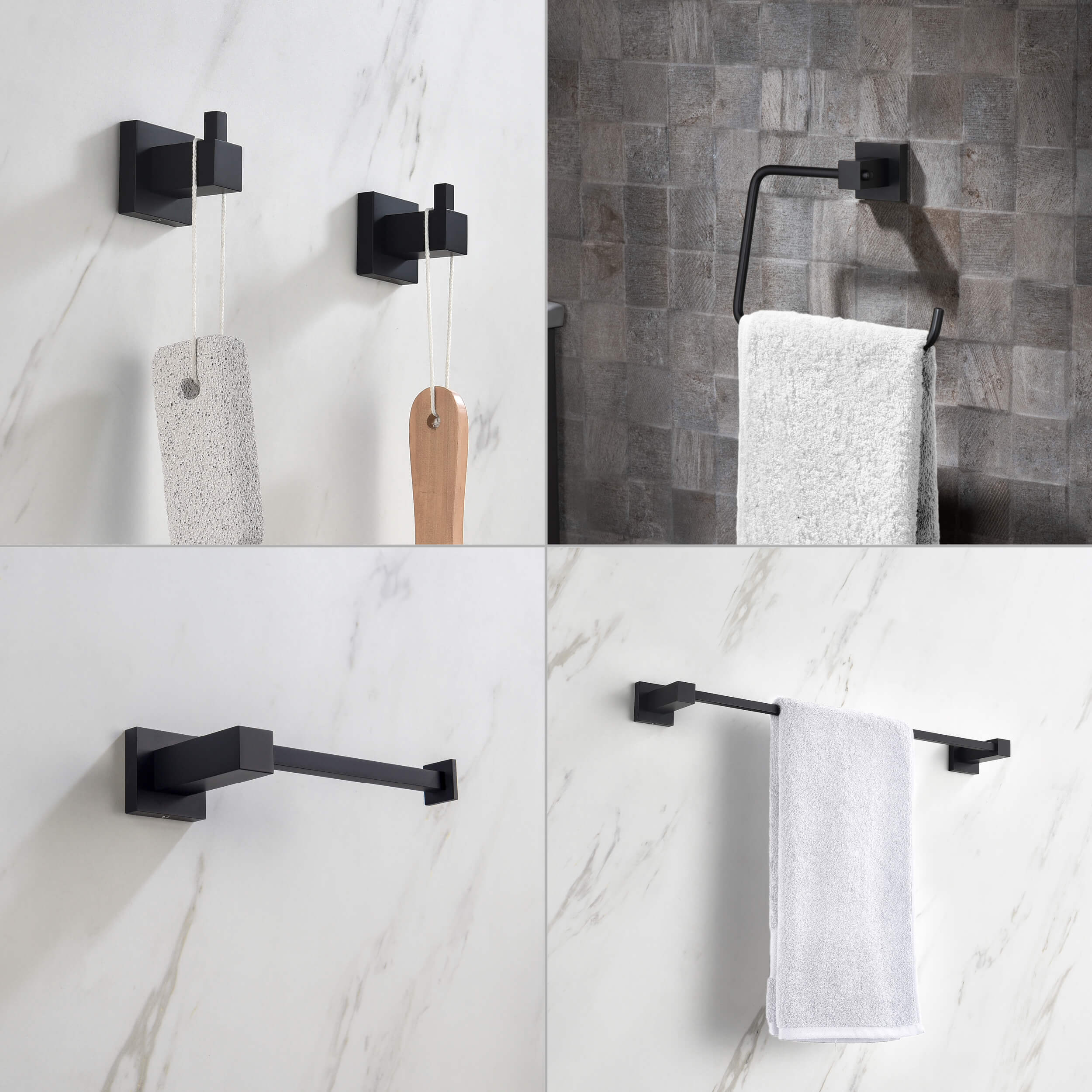 Quadra 5-Piece Bathroom Hardware Set - C-CBA15-5-1