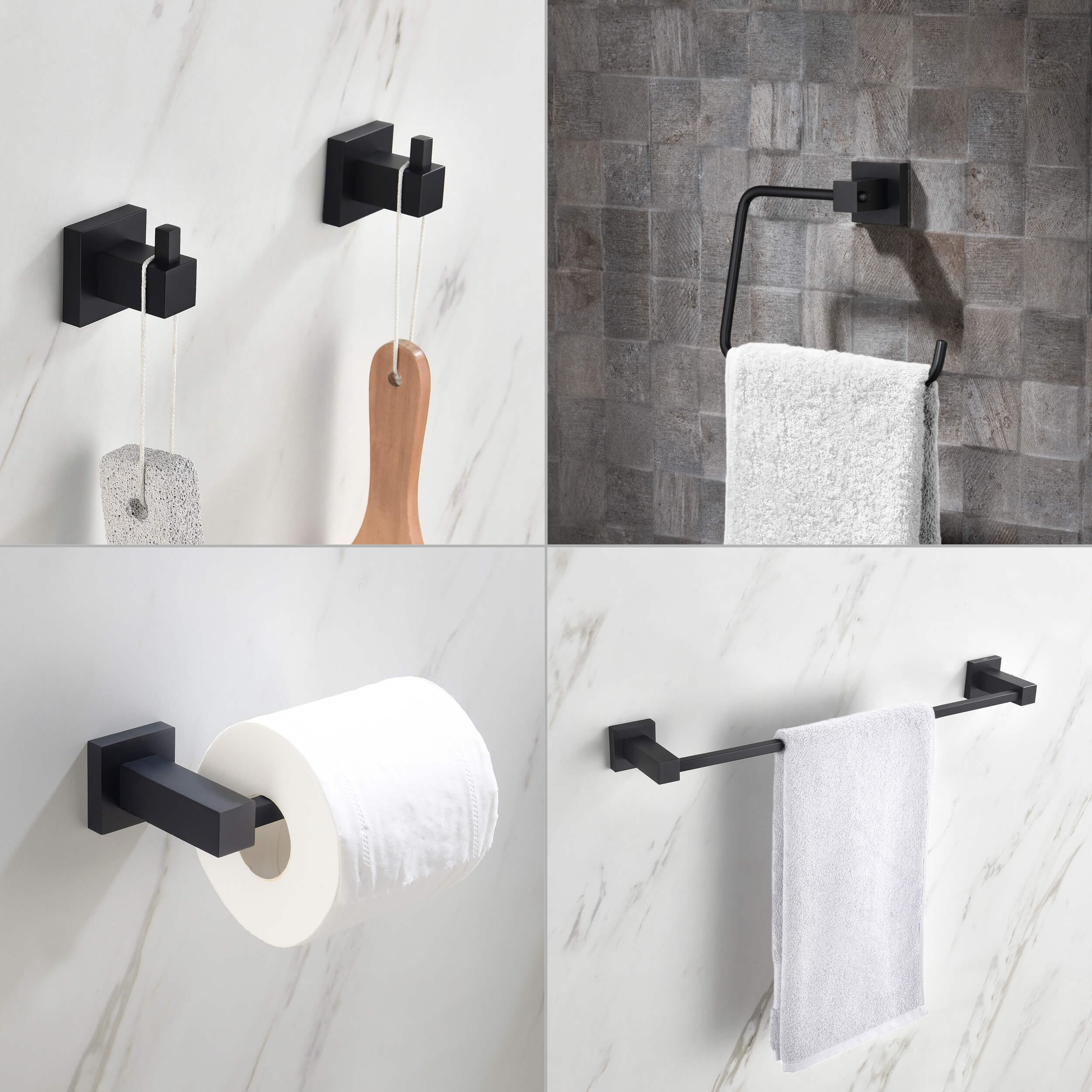 Quadra 5-Piece Bathroom Hardware Set - C-CBA15-5-1