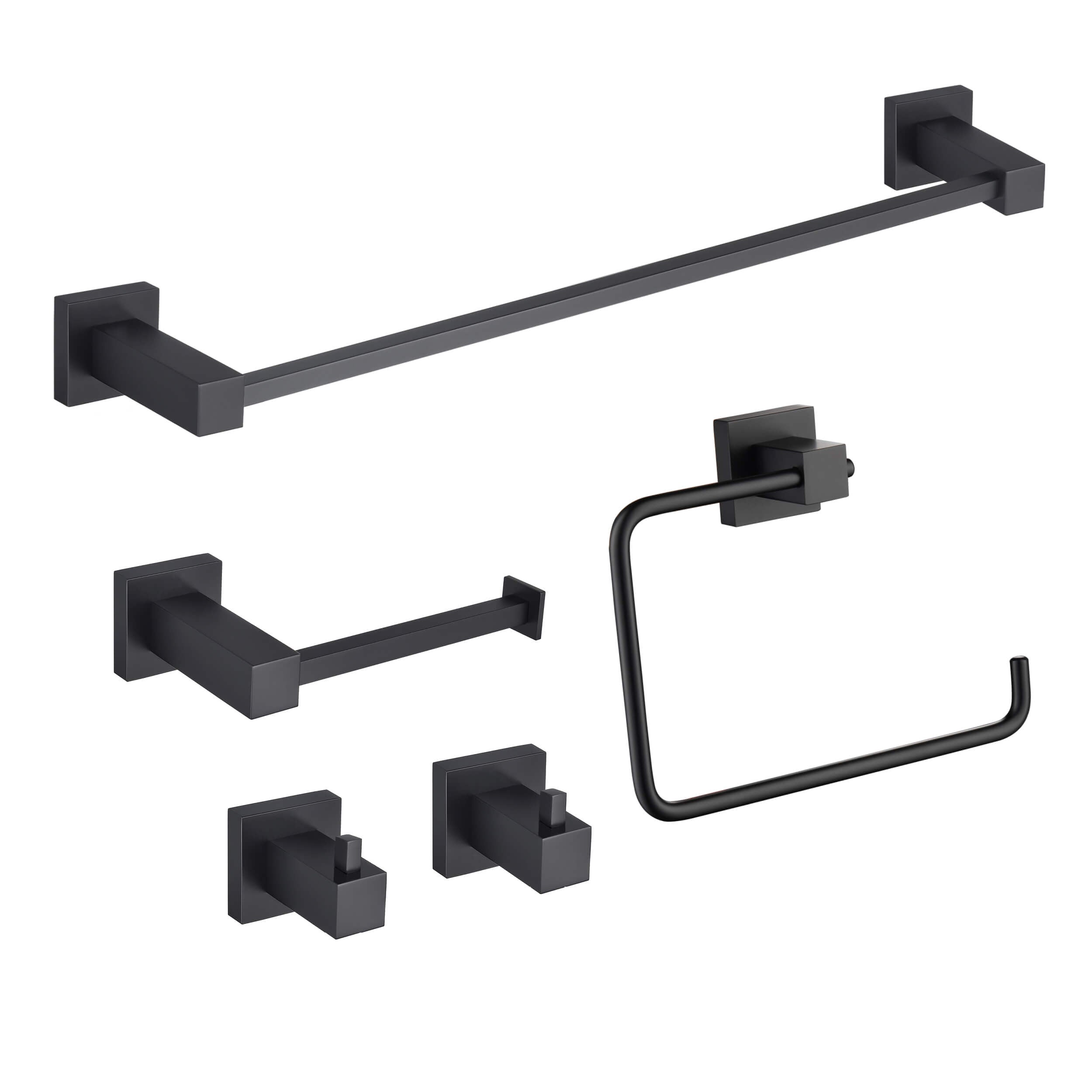 Quadra 5-Piece Bathroom Hardware Set - C-CBA15-5-1
