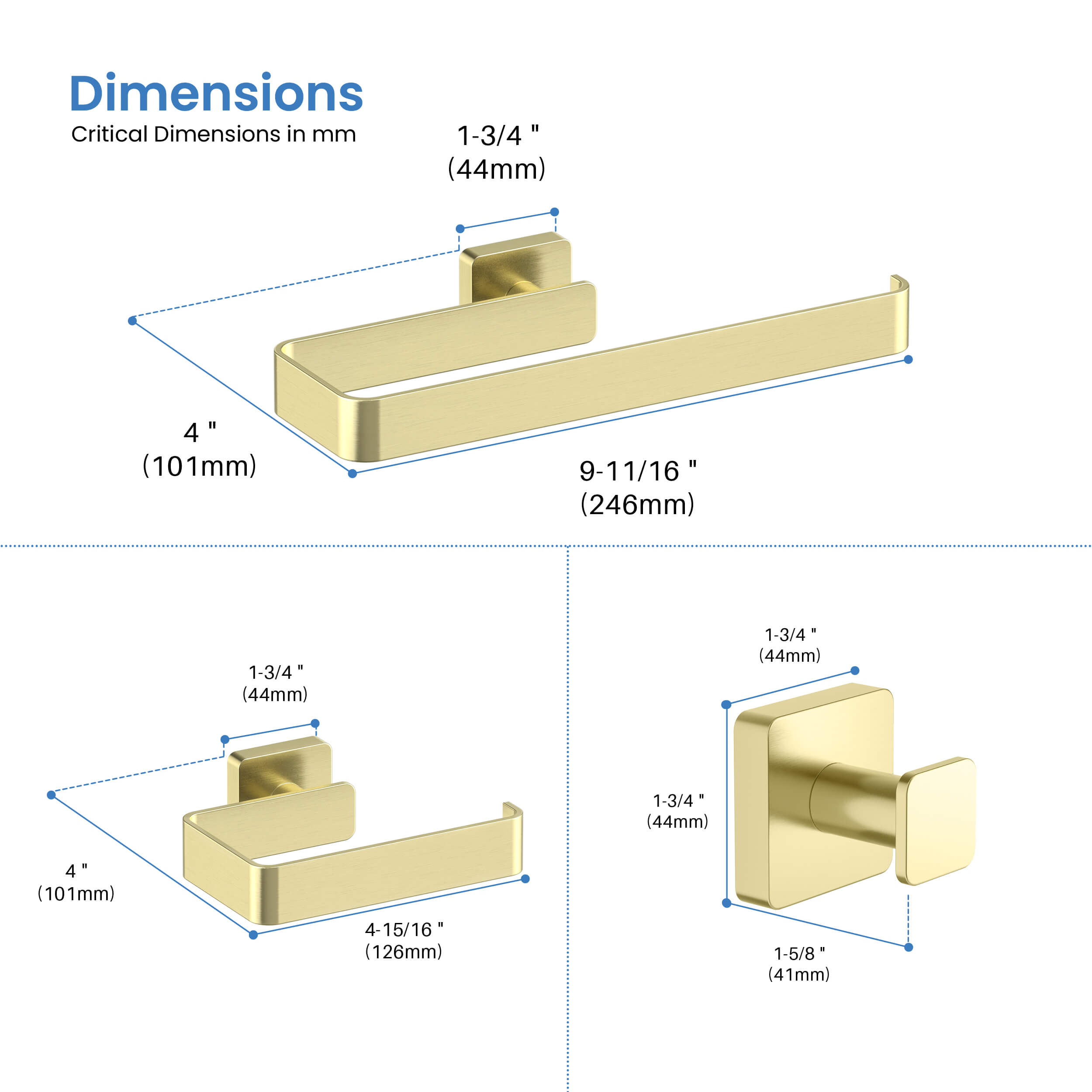Fusion 4 Piece Bathroom Hardware Set 3