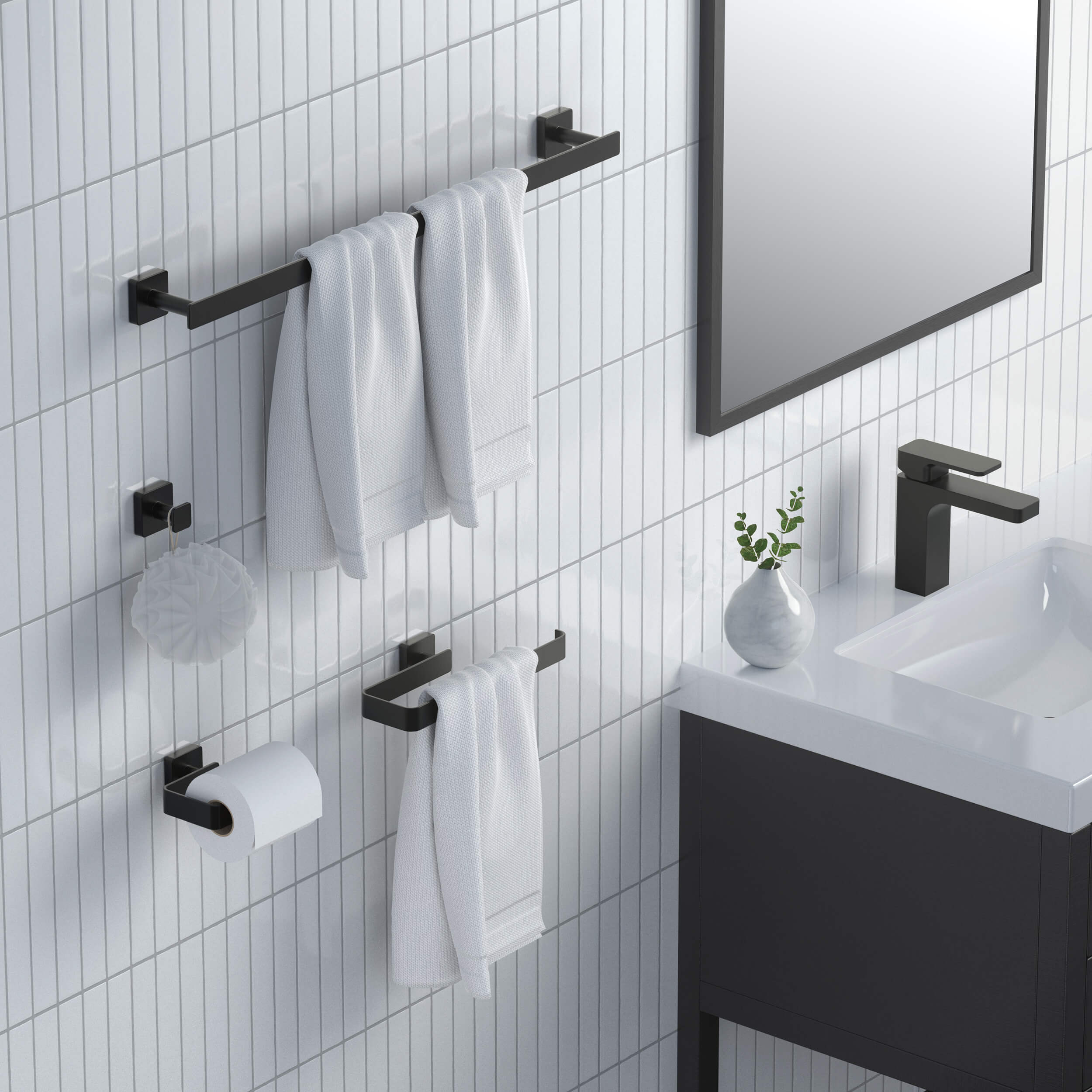 Fusion 4-Piece Bathroom Hardware Set – C-CBA16-4