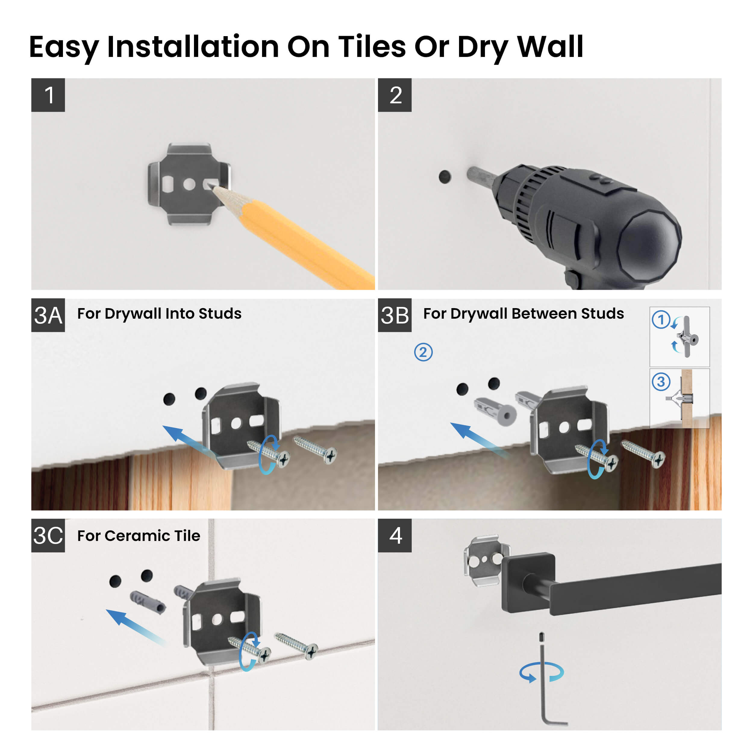 Fusion 4-Piece Bathroom Hardware Set – C-CBA16-4